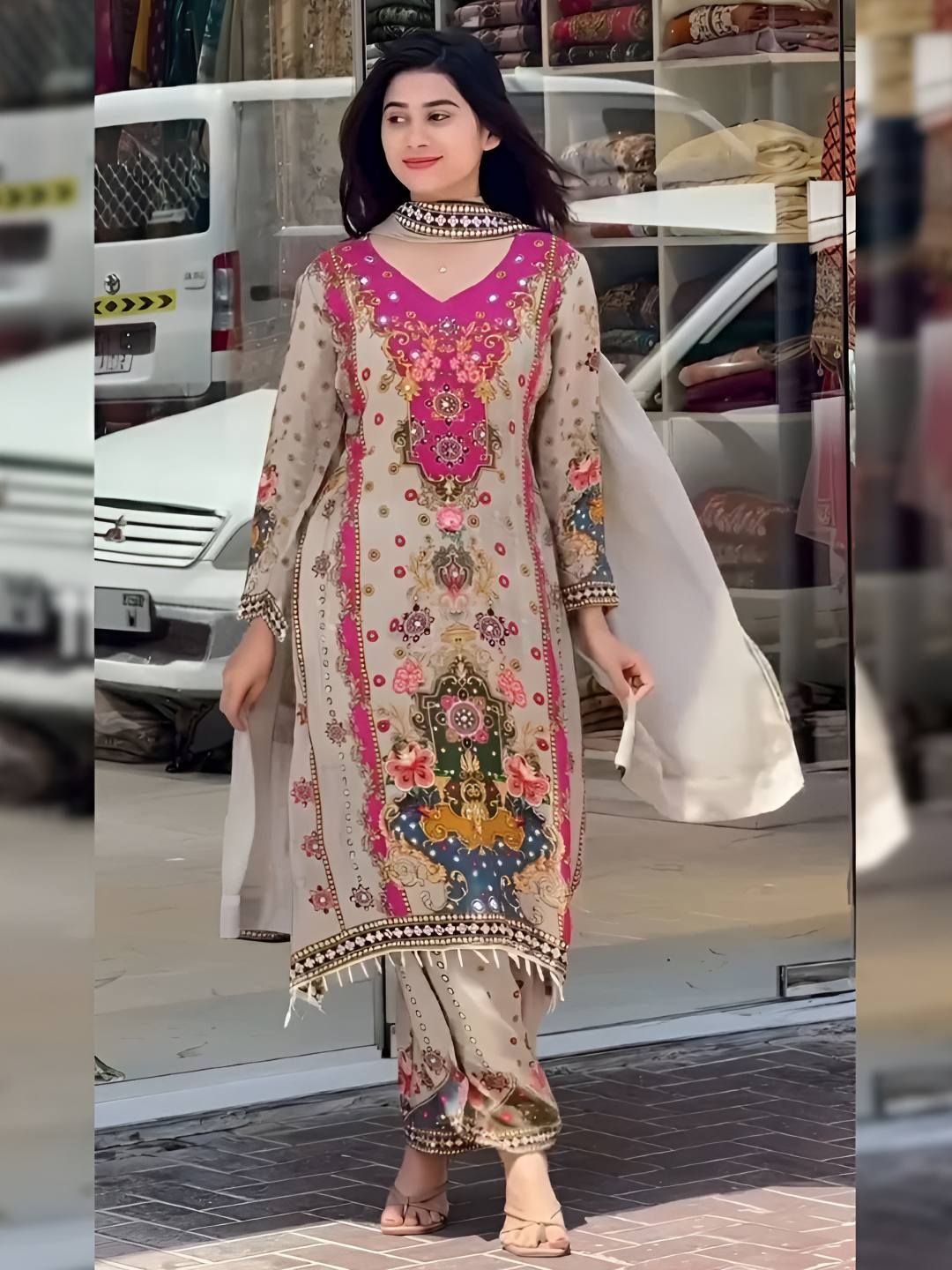 BAESD Women Ethnic Motifs Printed Kurta with Palazzos & Dupatta-picture-23