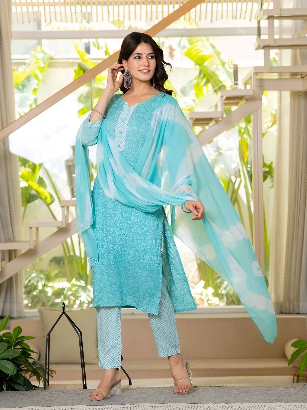 JAIPURI COLLECTION Ethnic Motifs Printed Straight Kurta With Trousers & Dupatta-picture-38