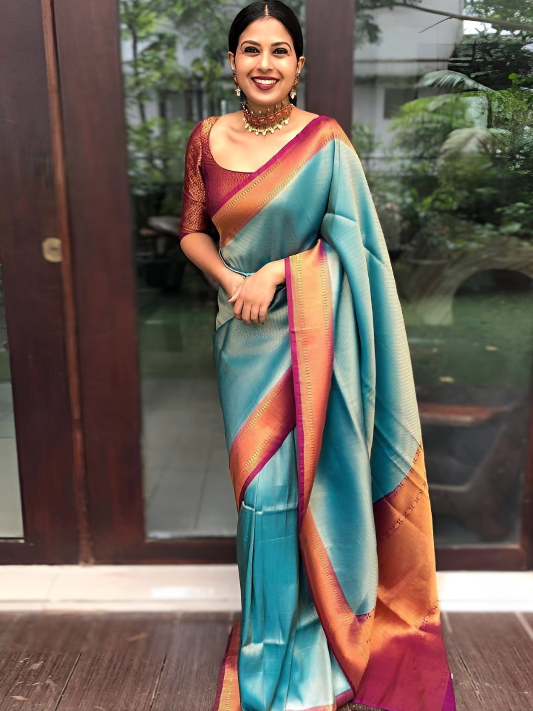 CANIZZARO Woven Design Zari Banarasi Saree-image-13