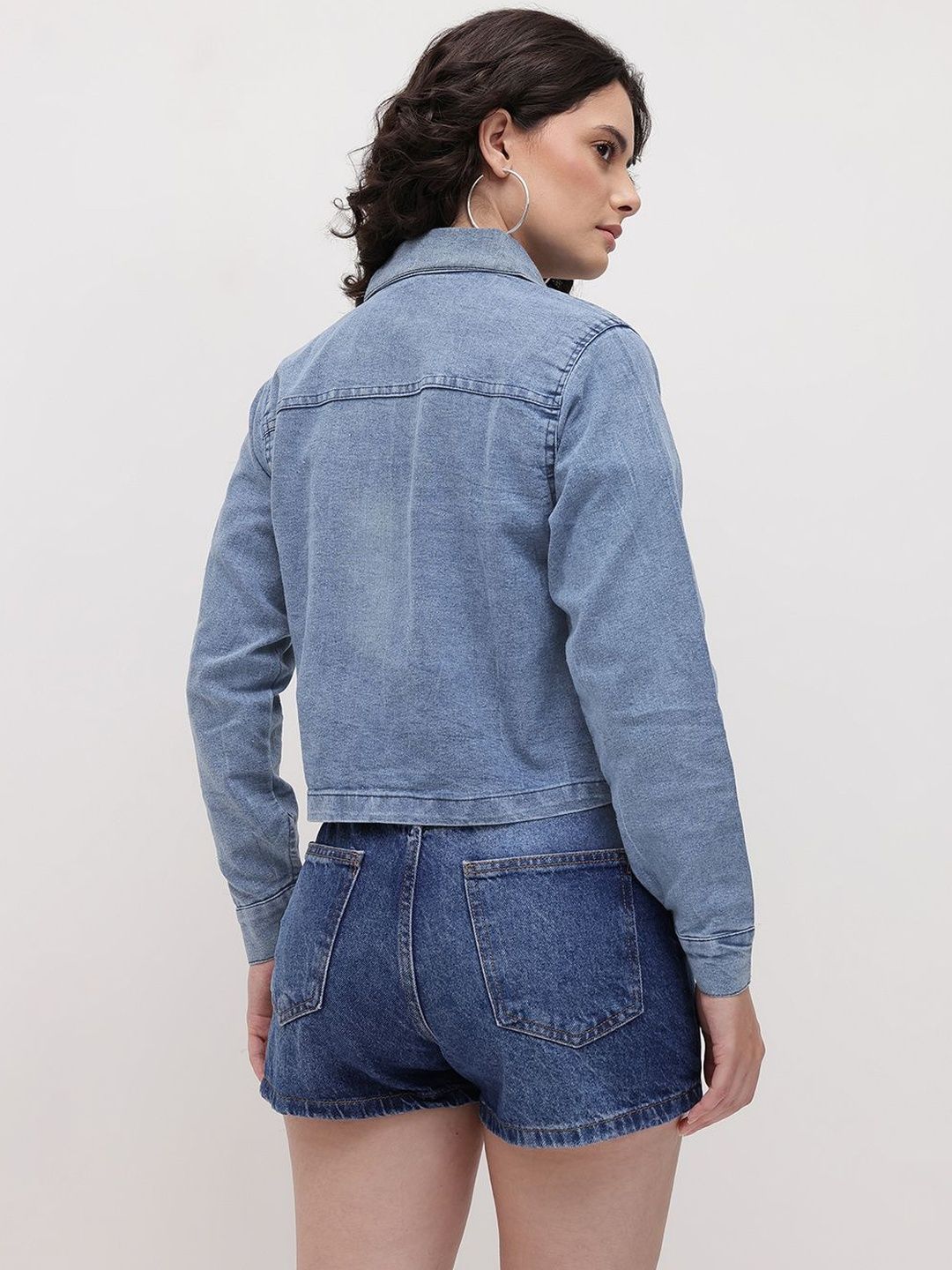 Roadster Women Blue Denim Denim Jacket-image-47