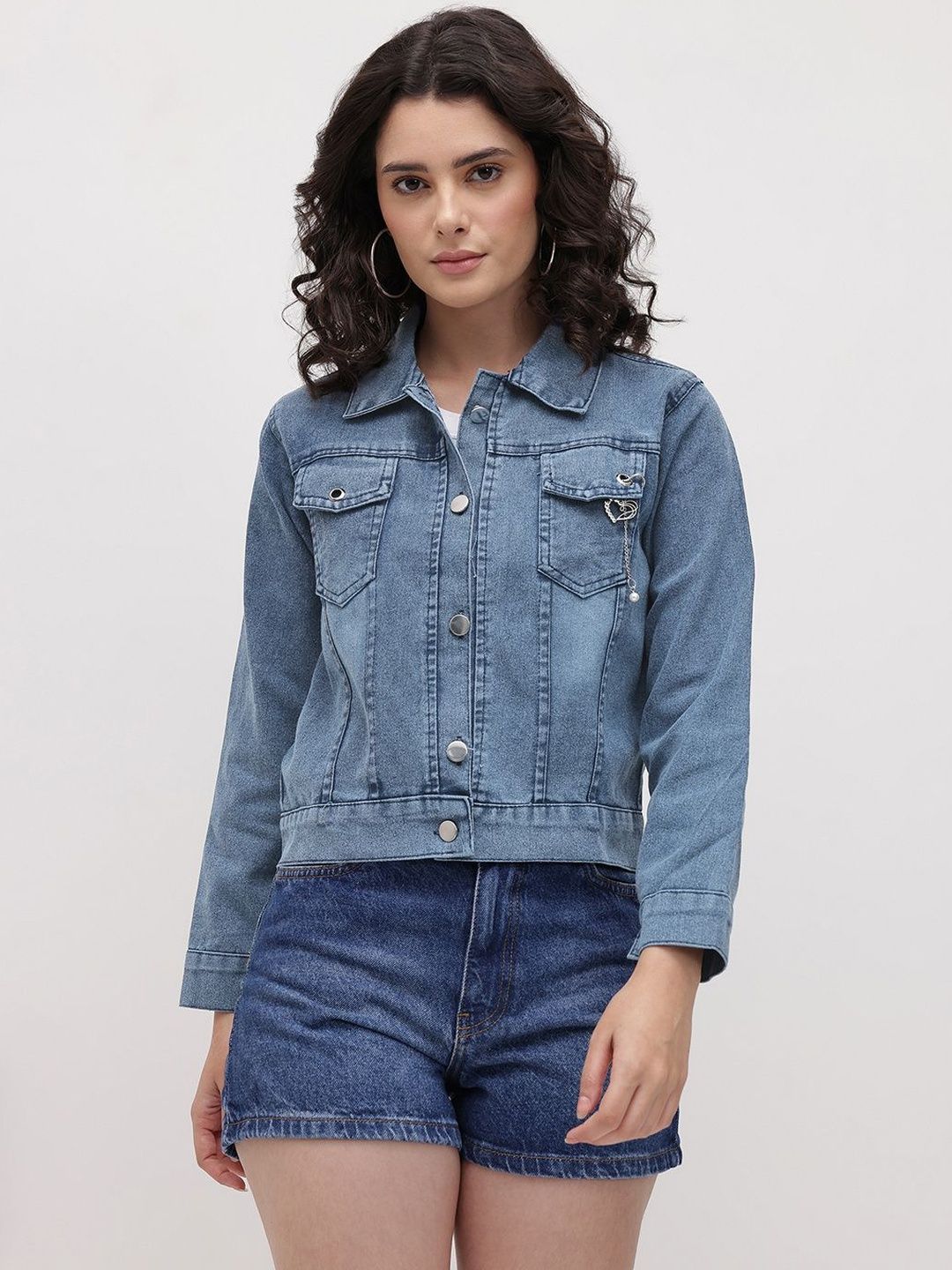Roadster Women Blue Denim Denim Jacket-picture-42