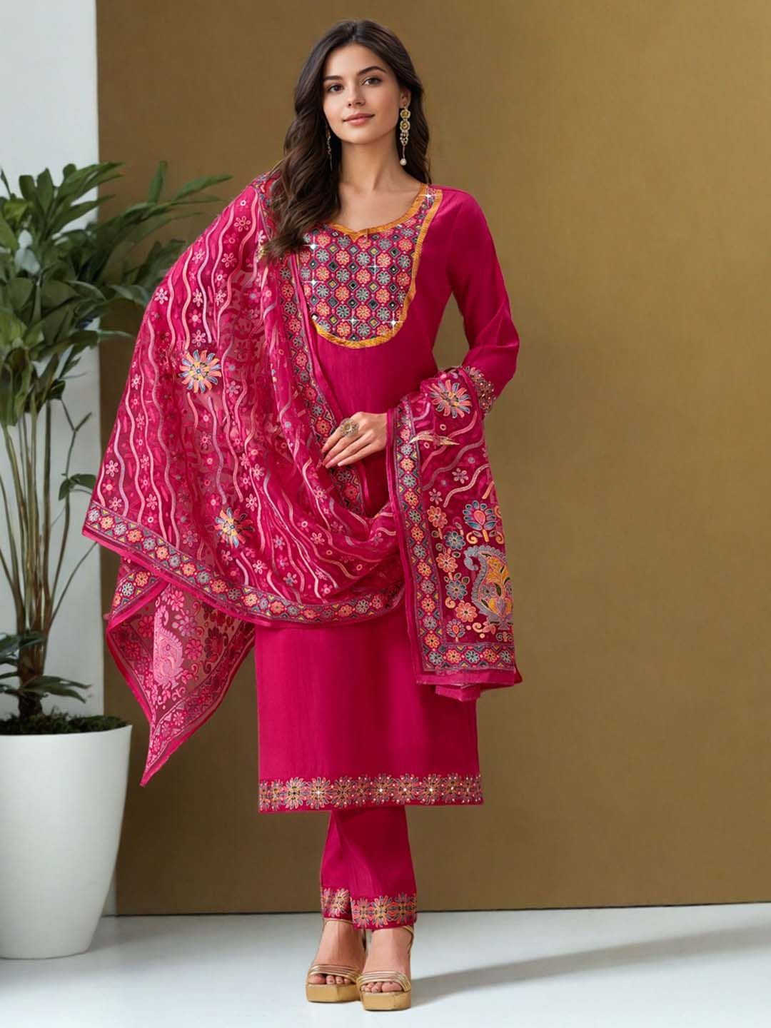 SZN Women Floral Printed Kurta with Trousers & Dupatta