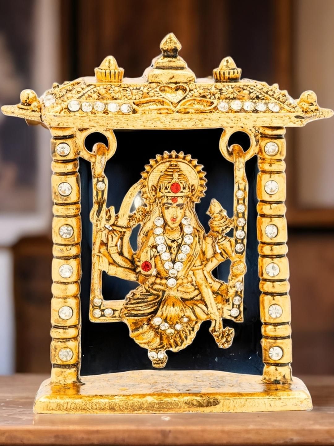 Kulin Gold-Toned Religious Durga Maa On Swing Showpiece-picture-24