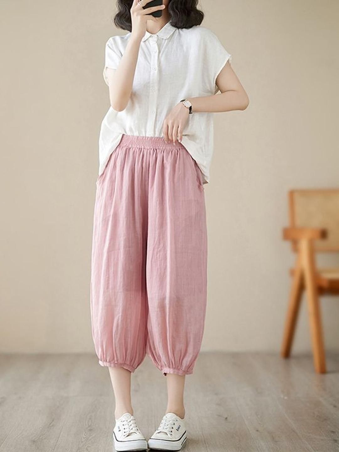 StyleCast x Revolte Women Solid Mid-Rise Regular Trousers-picture-33