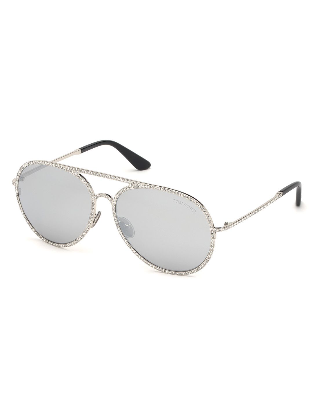 Tom Ford Women Grey Lens & Silver-Toned Aviator Sunglasses with-image-49