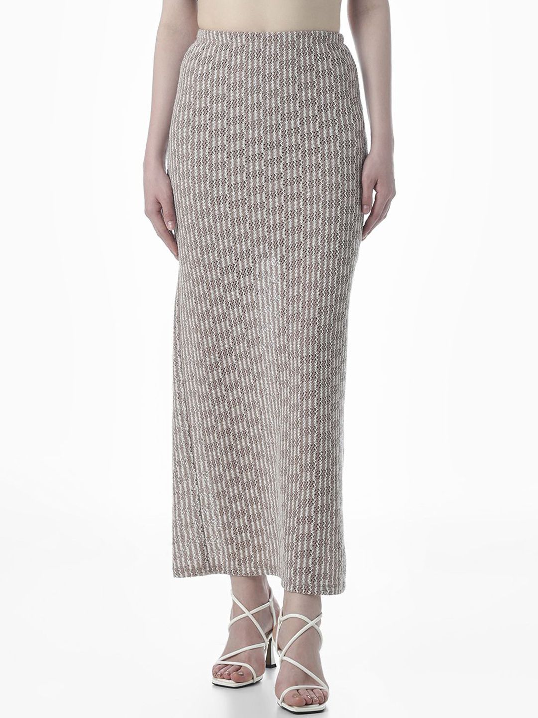 ONLY Self Design Straight Maxi Skirt-image-45