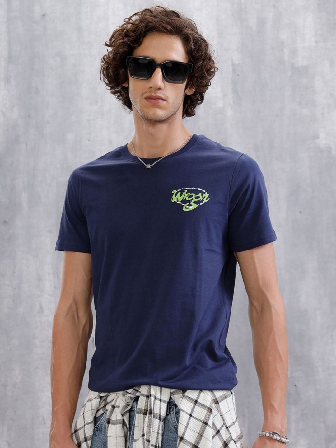 WROGN Round Neck Pure Cotton Slim Fit T-shirt-picture-25