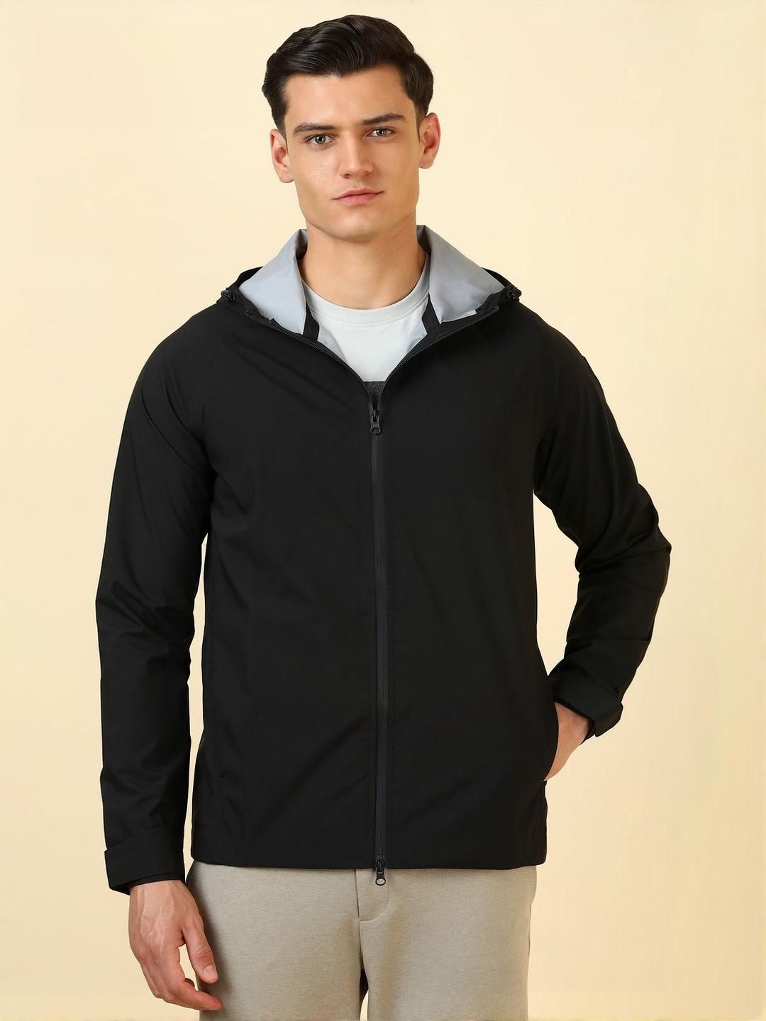 Allen Solly Hooded Open Front Jacket-picture-10