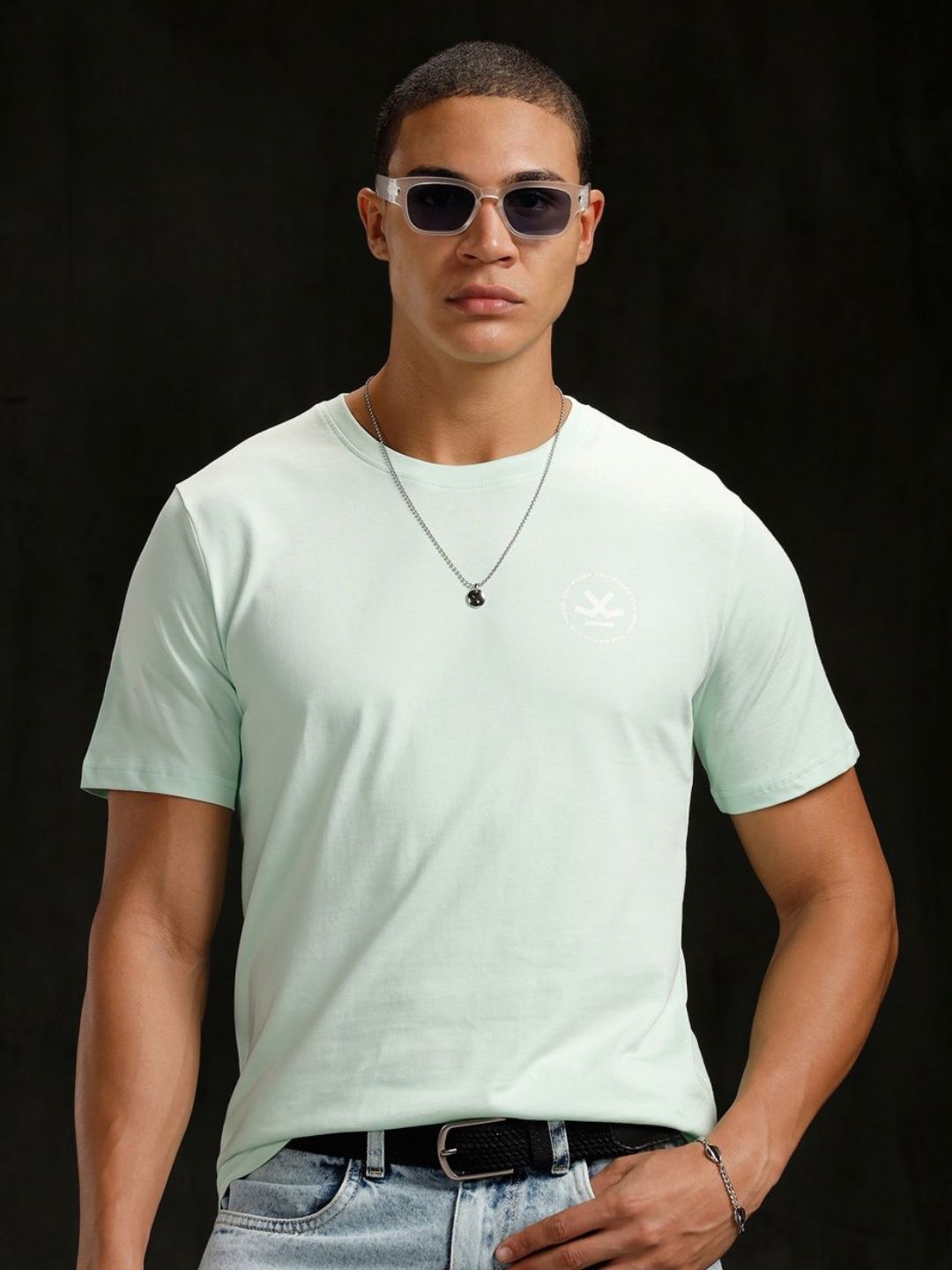 WROGN Round Neck Pure Cotton Slim Fit T-shirt-picture-15