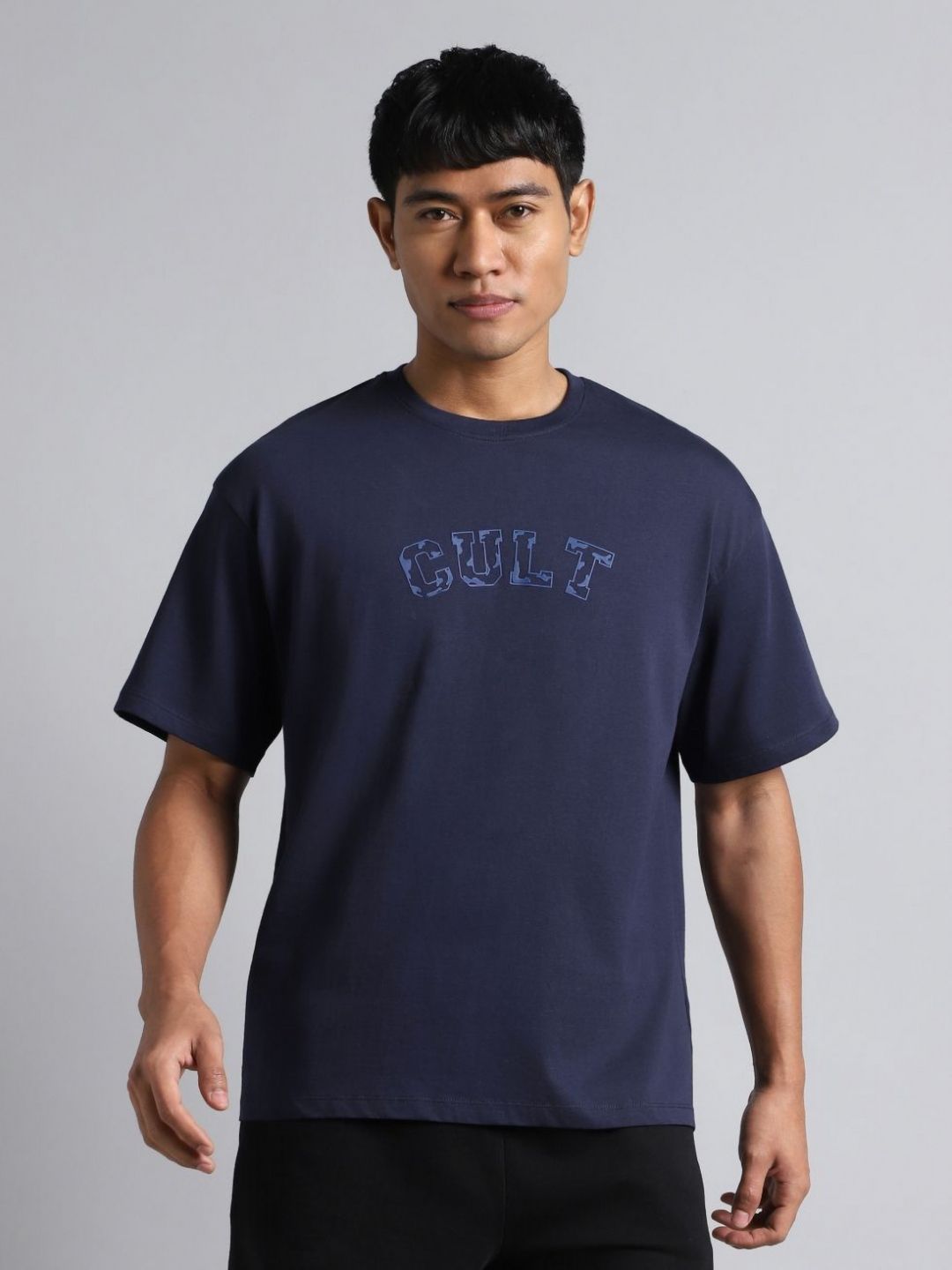 CULT Men Navy Cult Branding Graphic Relaxed T-shirt-picture-33