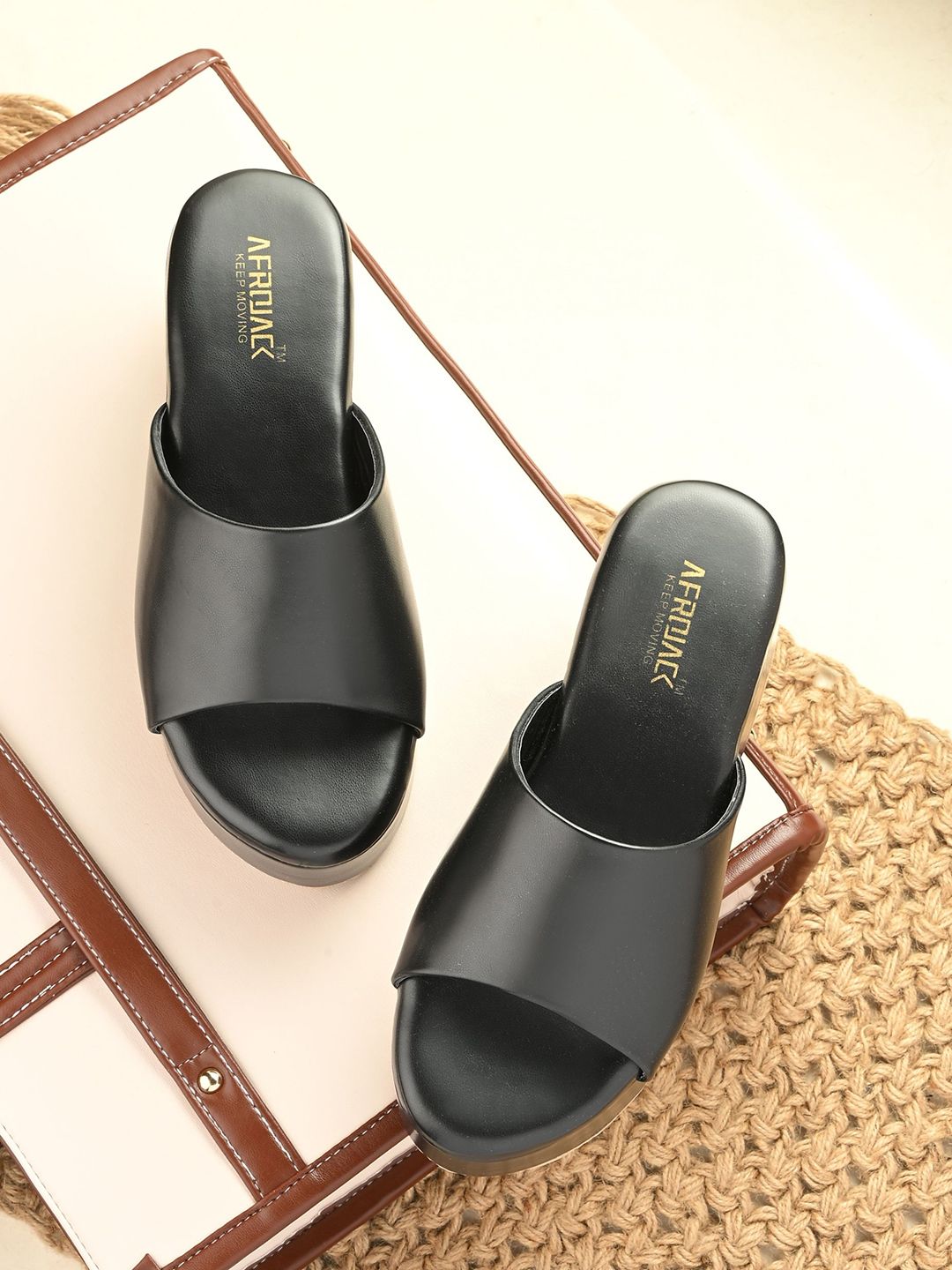 AfroJack Women Solid Open Toe Synthetic Leather Wedge Sandals-picture-46