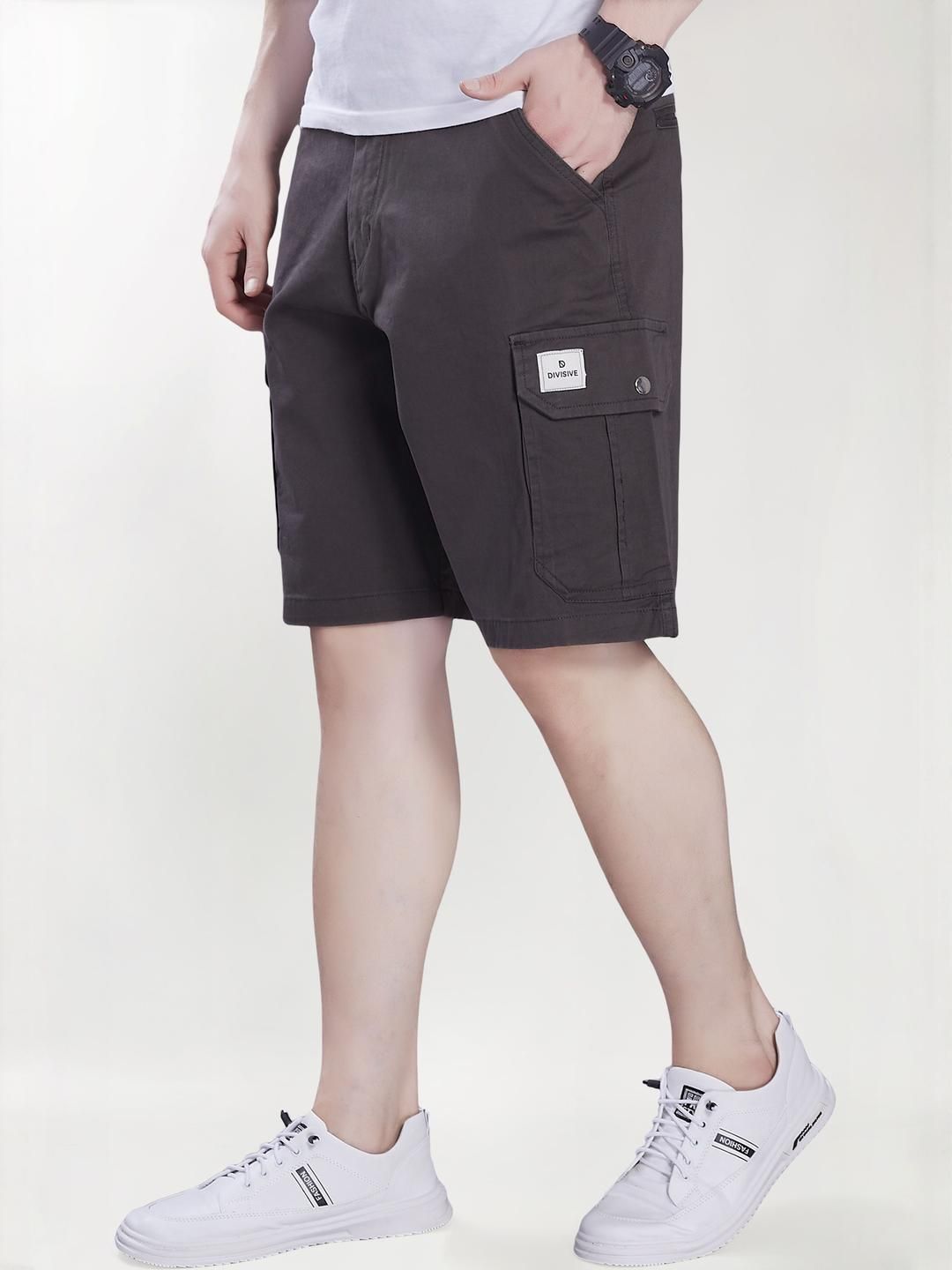 THE BEETEL HOUSE Men Mid Rise Relaxed Fit Cotton Cargo Shorts-picture-26