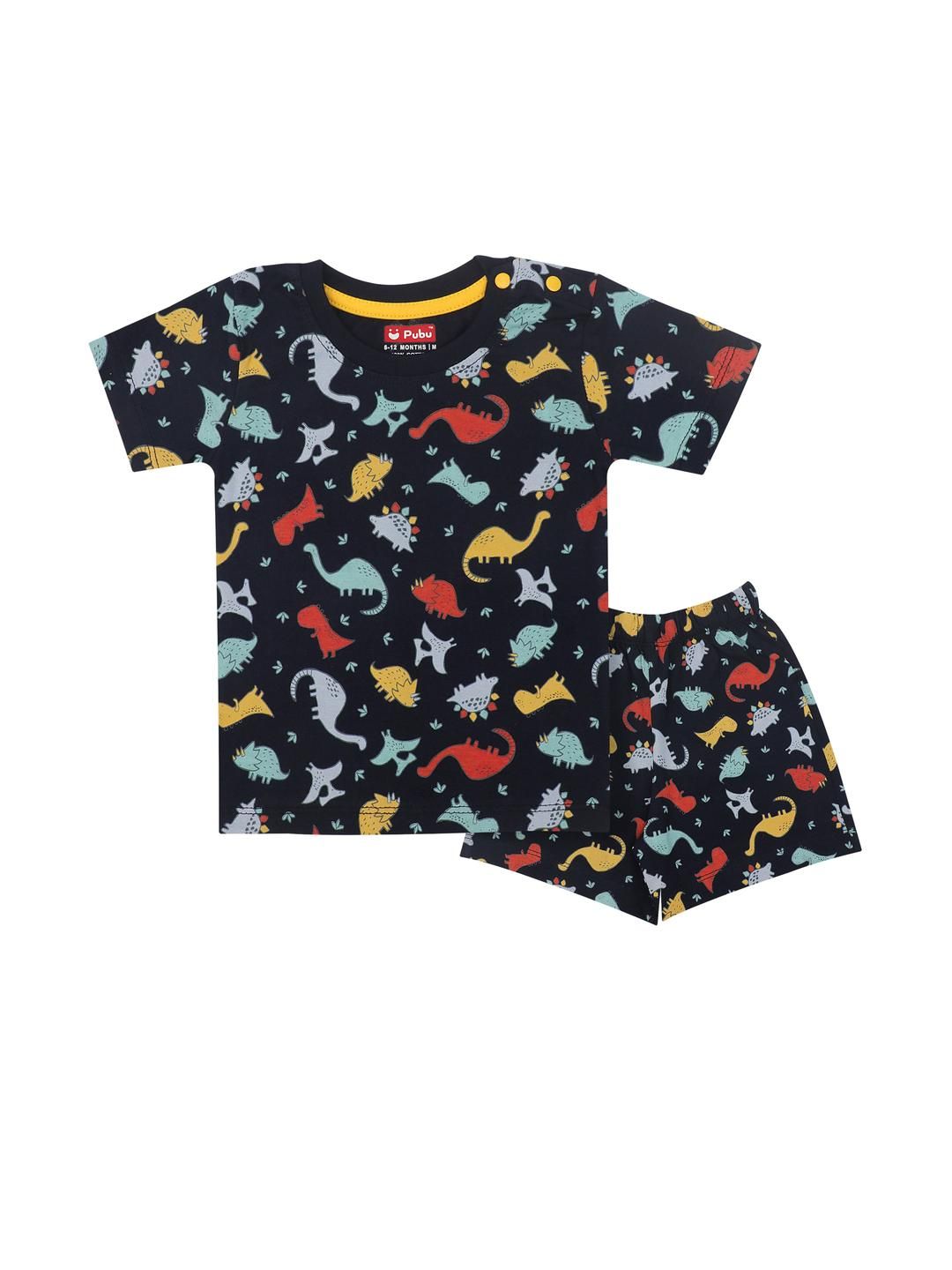 Pubu Boys Printed Pure Cotton T-shirt with Shorts-picture-25