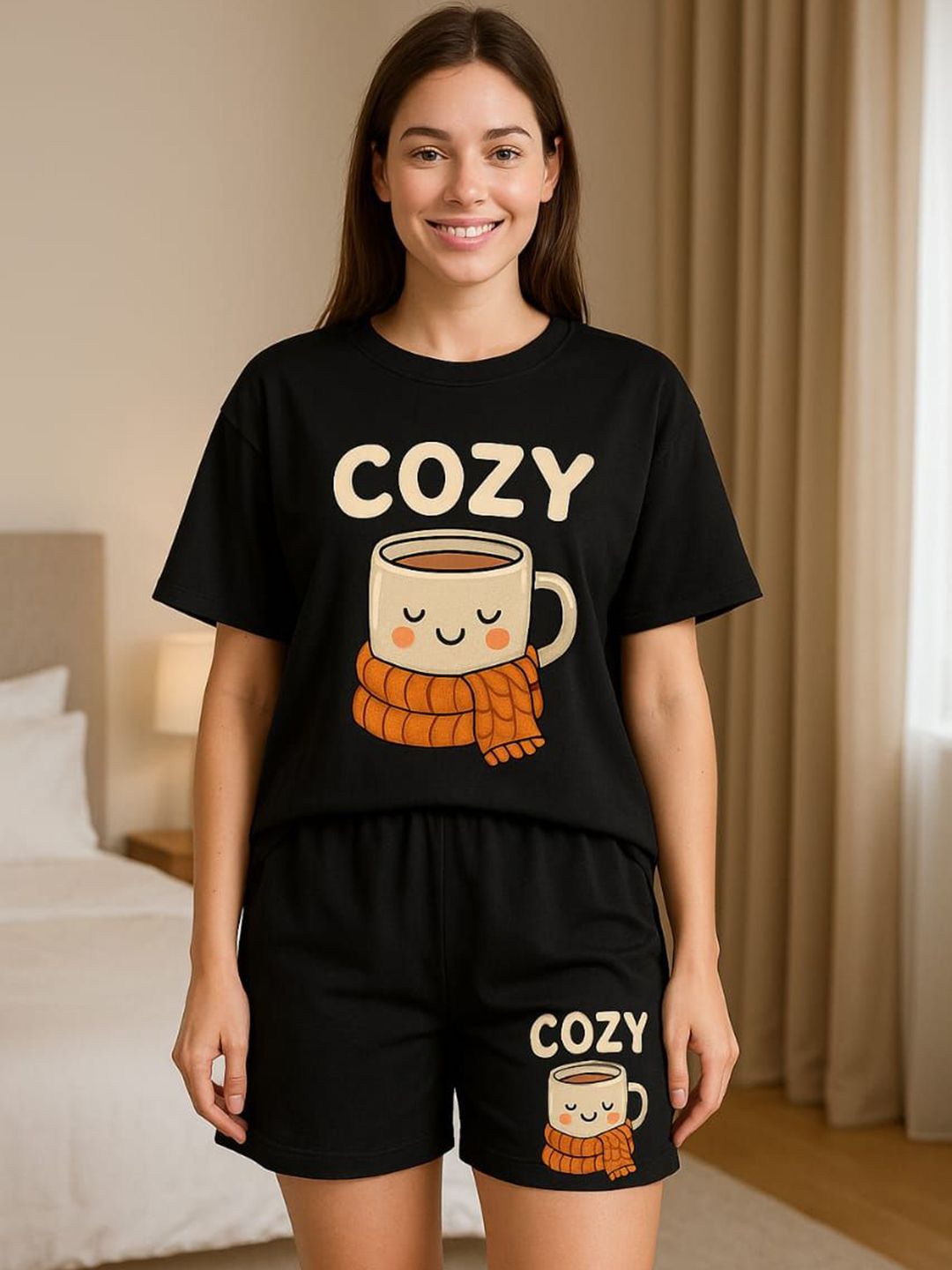 KSHS Graphic Printed Pure Cotton T-shirt With Shorts-picture-47