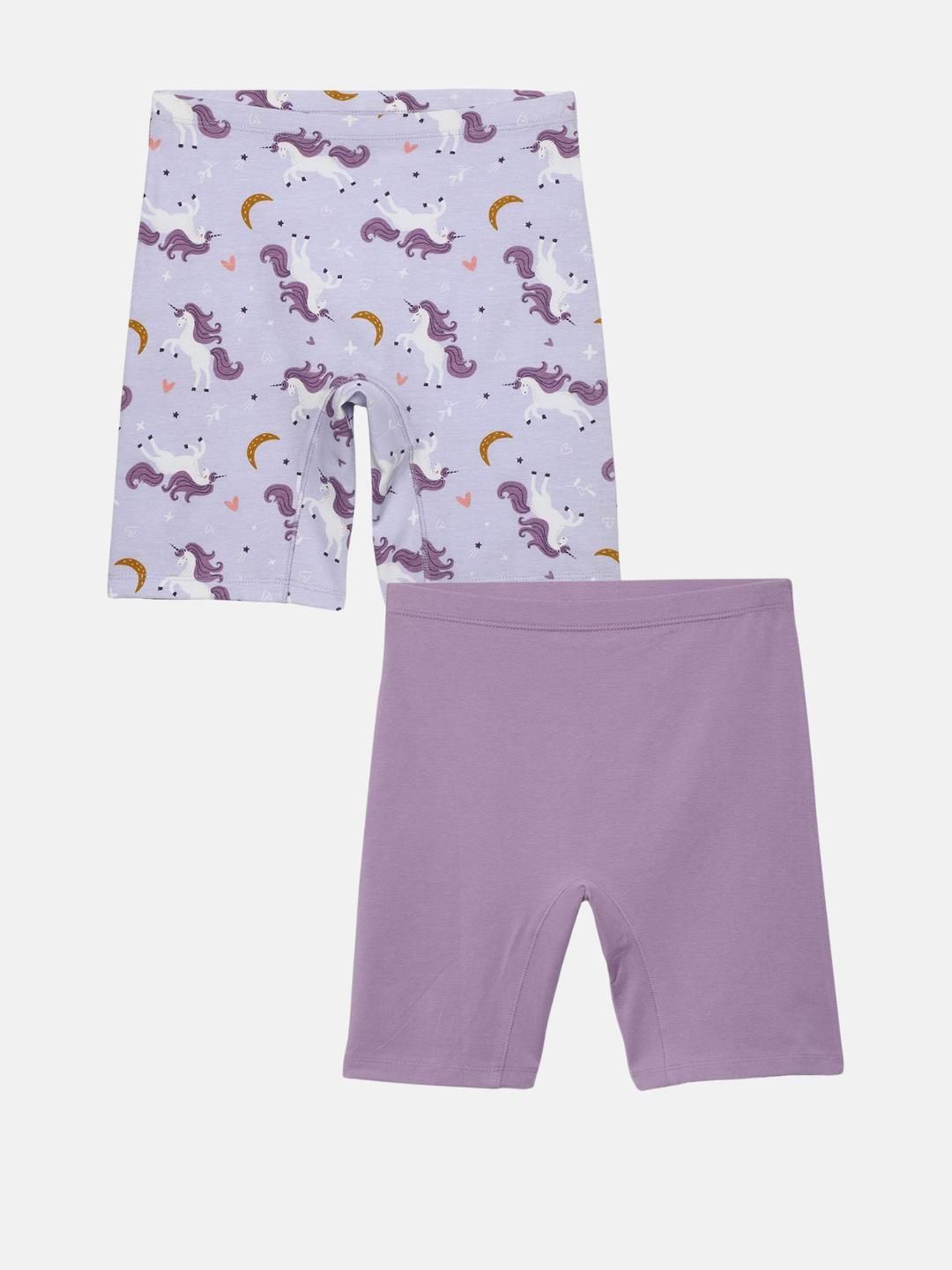 mackly Girls Pack Of 2 Graphic Printed Mid-Rise Cotton Chino Shorts-picture-17