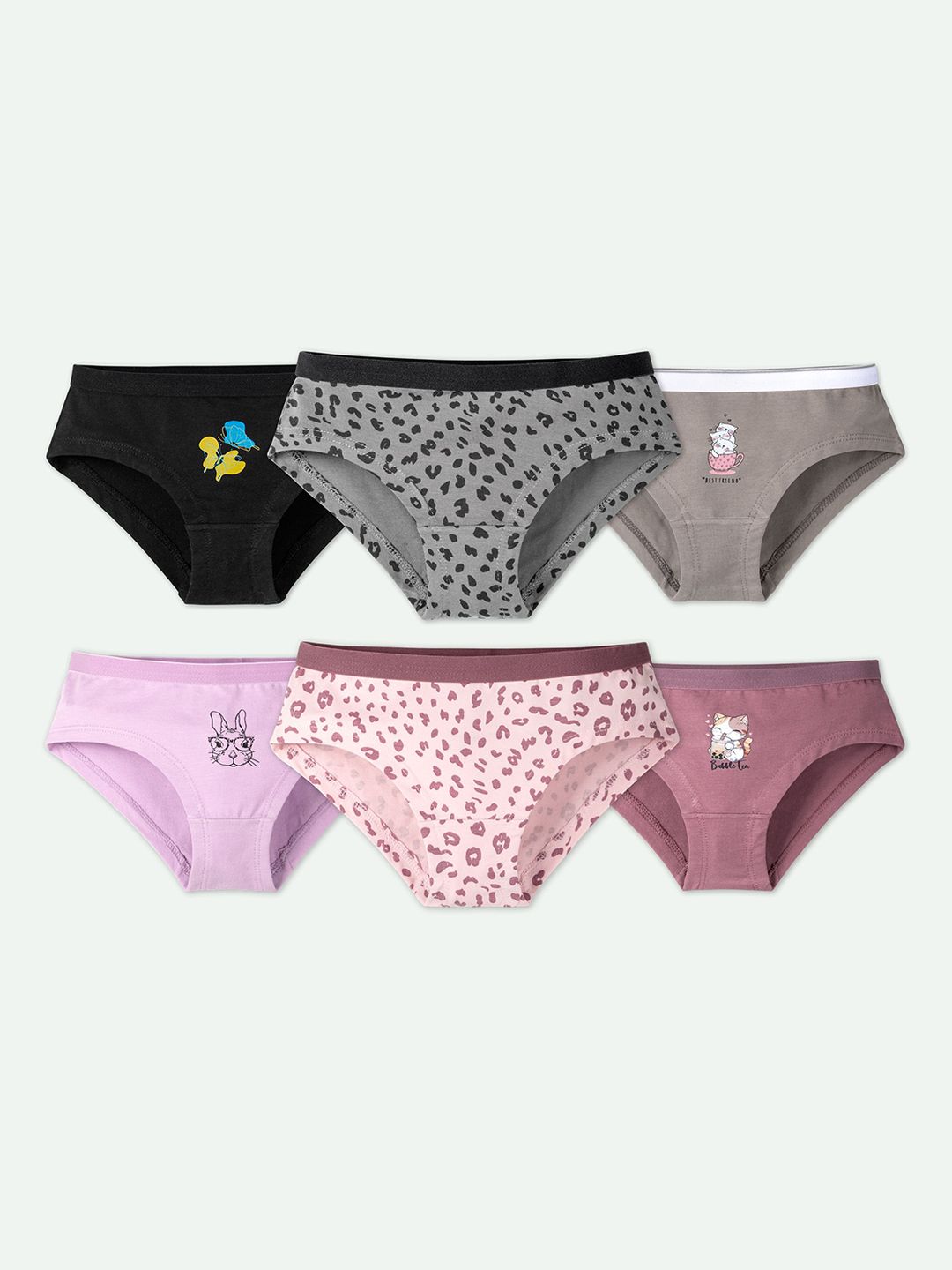 ariel Pack Of 6 Printed Basic Briefs AR-Panty-P6-pantySLEEPYGUM