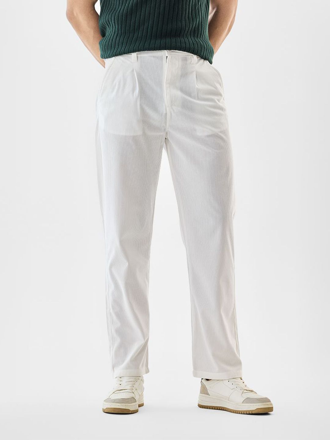 Snitch Men Textured Straight Fit Mid-Rise Trousers-picture-34