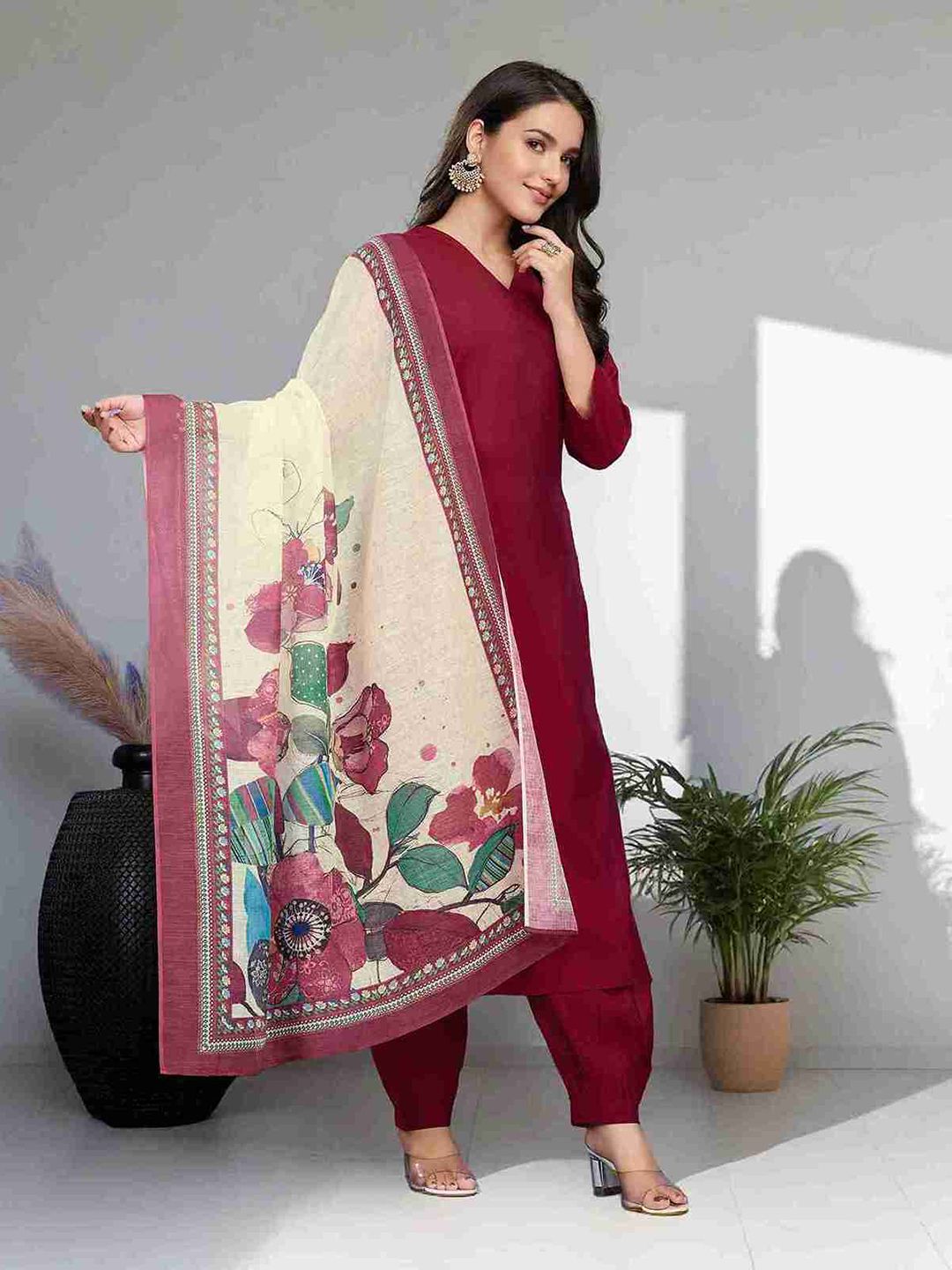 SZN Women Solid Kurta with Salwar & Dupatta