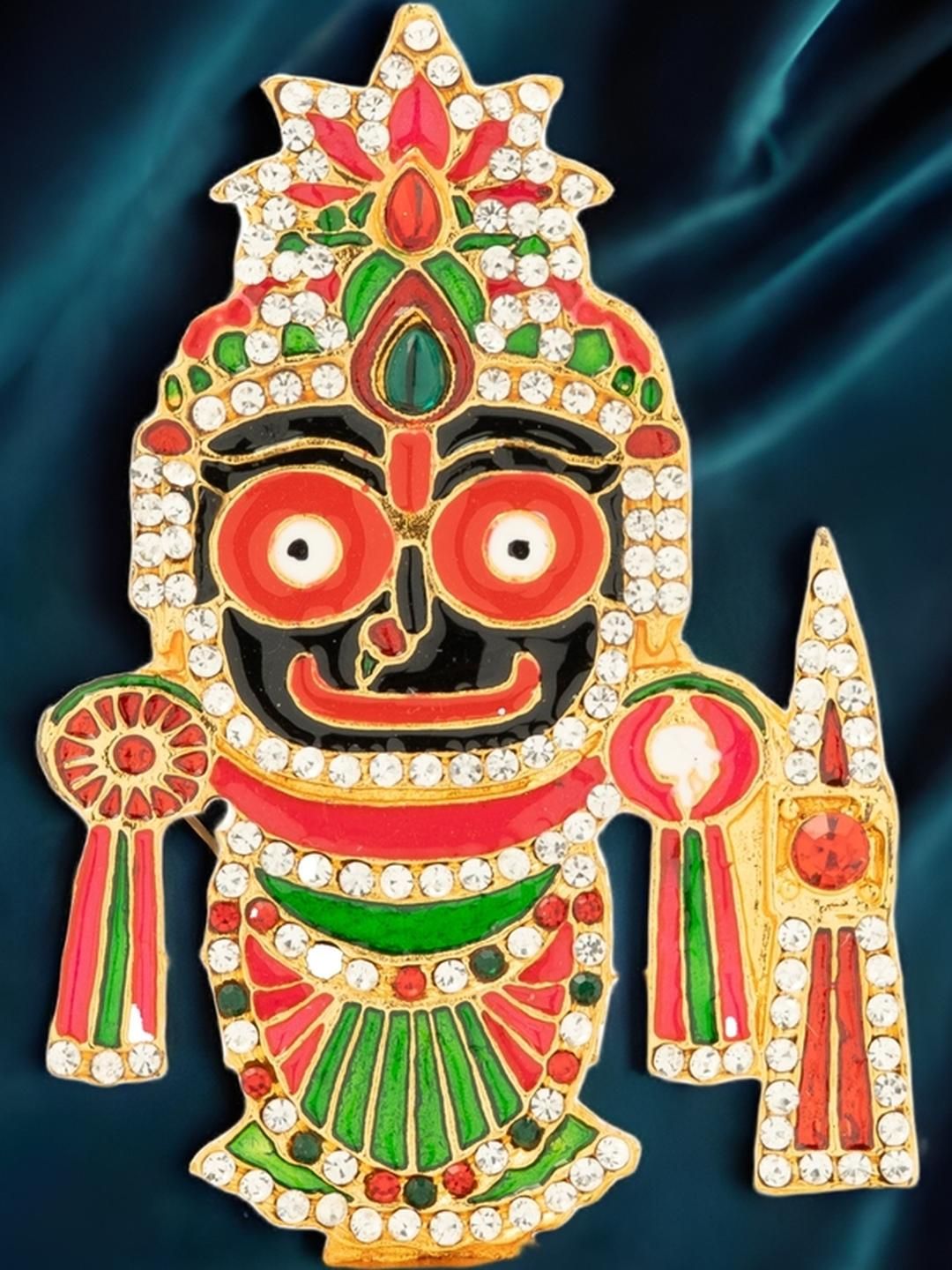 Kulin Multi Colored Gold-Plated Lord Jagannath Idol Showpiece-image-15