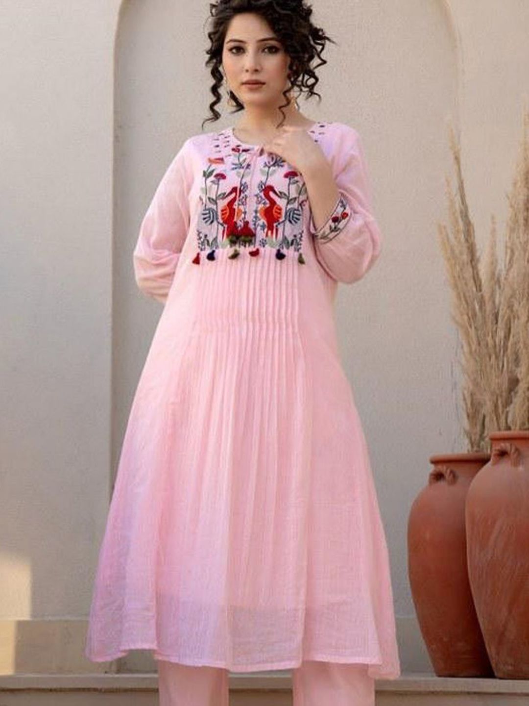 MILAAV Animal Printed Anarkali Kurta With Trousers