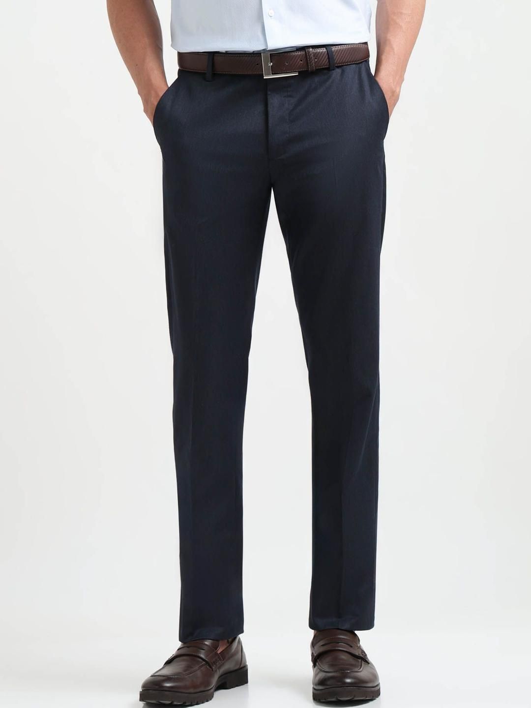 Arrow Men Tapered Fit Mid-Rise Formal Trousers-picture-58