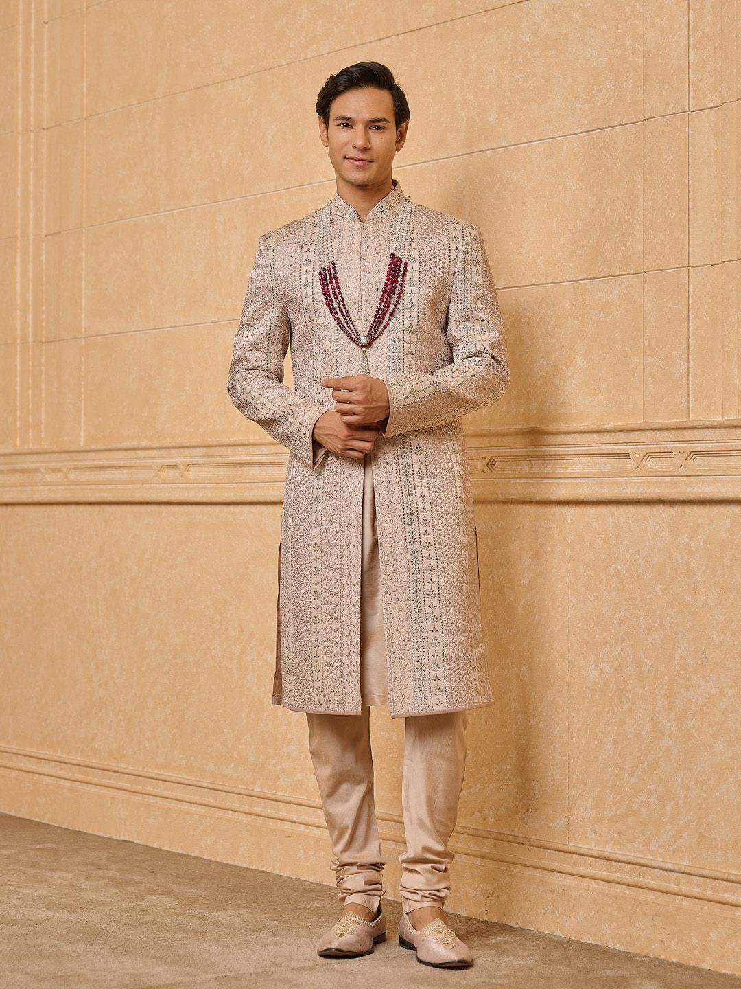 Tasva All Over Embroidered Sherwani Set-image-32