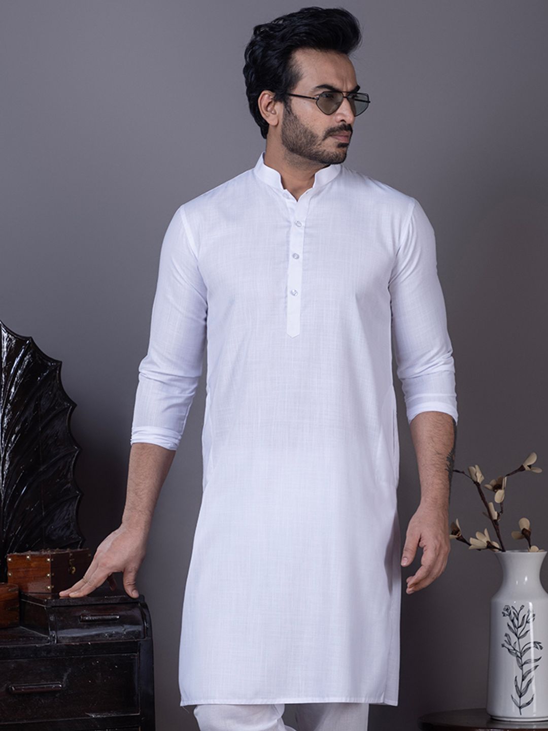 DEVOILER Mandarin Collar Straight Kurta-picture-20