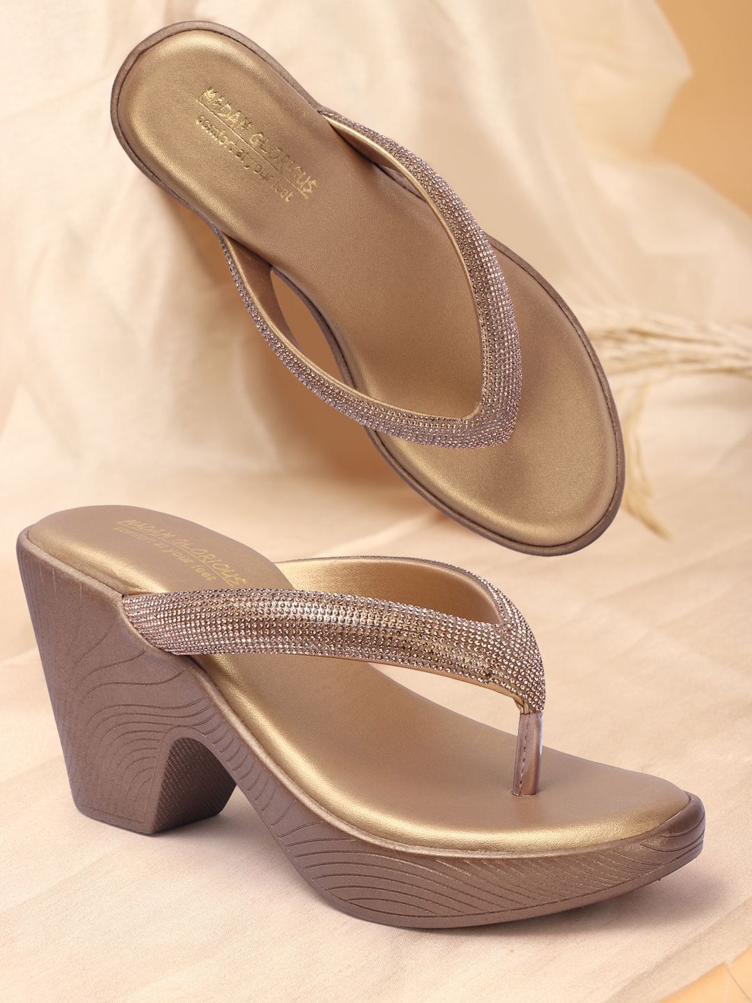 madam glorious Women Embellished Open Toe Party Wedge Sandals-picture-22