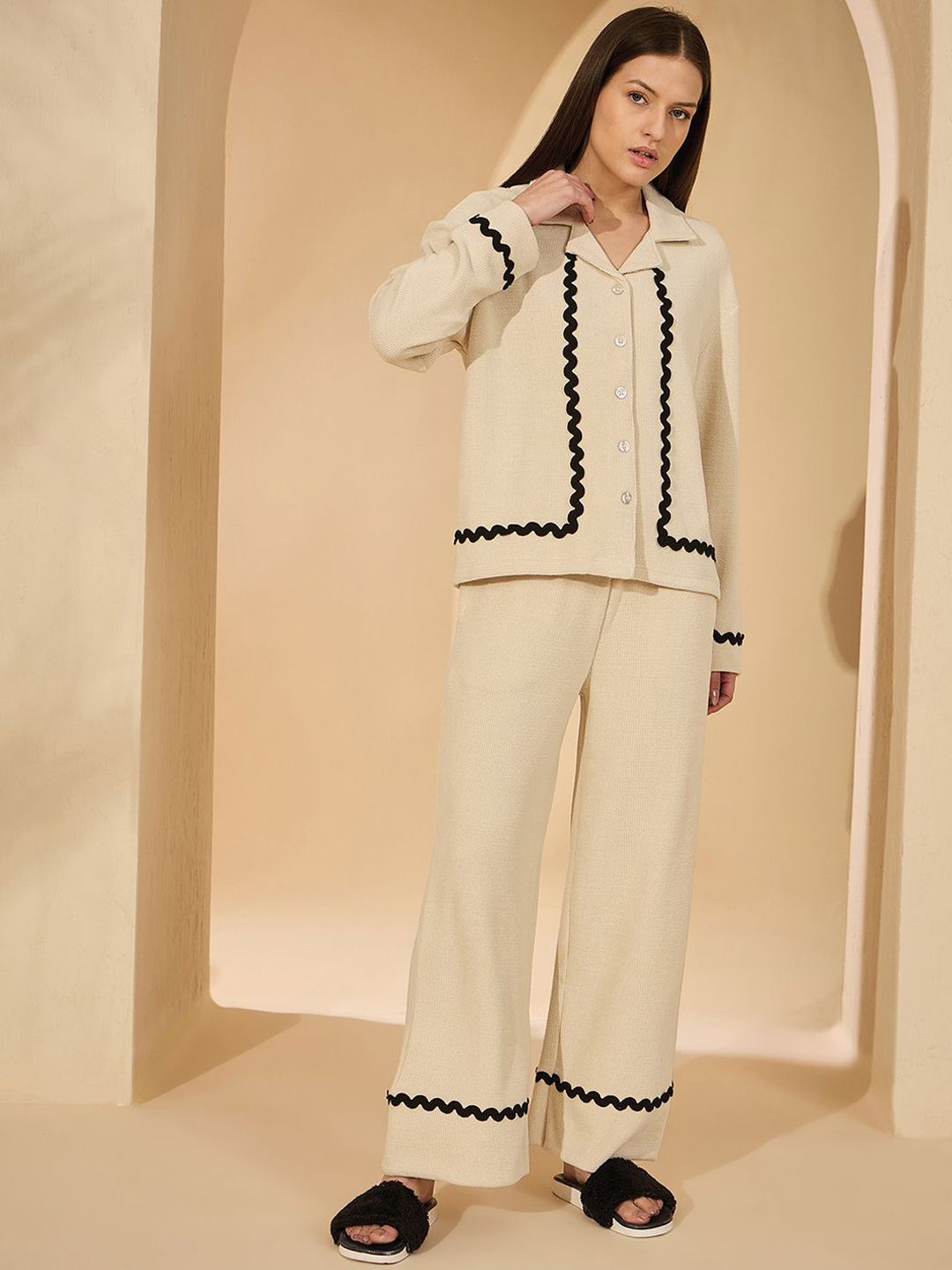 Sweet Dreams Women Lapel Collar Night suit-picture-10