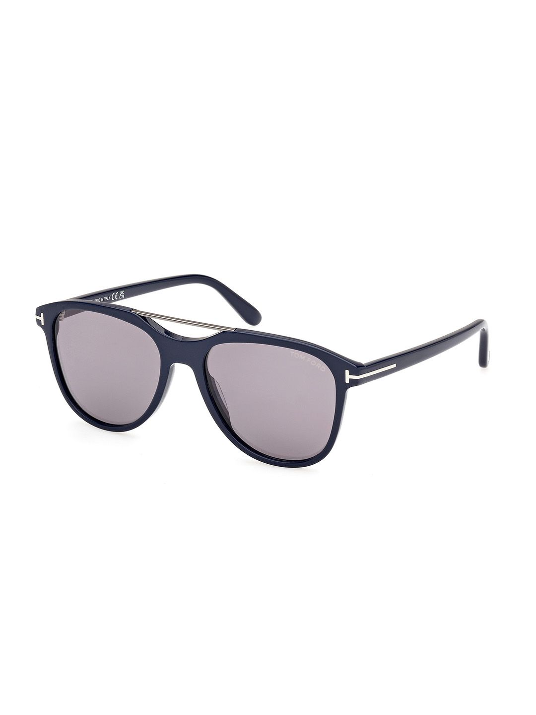 Tom Ford Men Grey Lens & Blue Aviator Sunglasses with-image-8