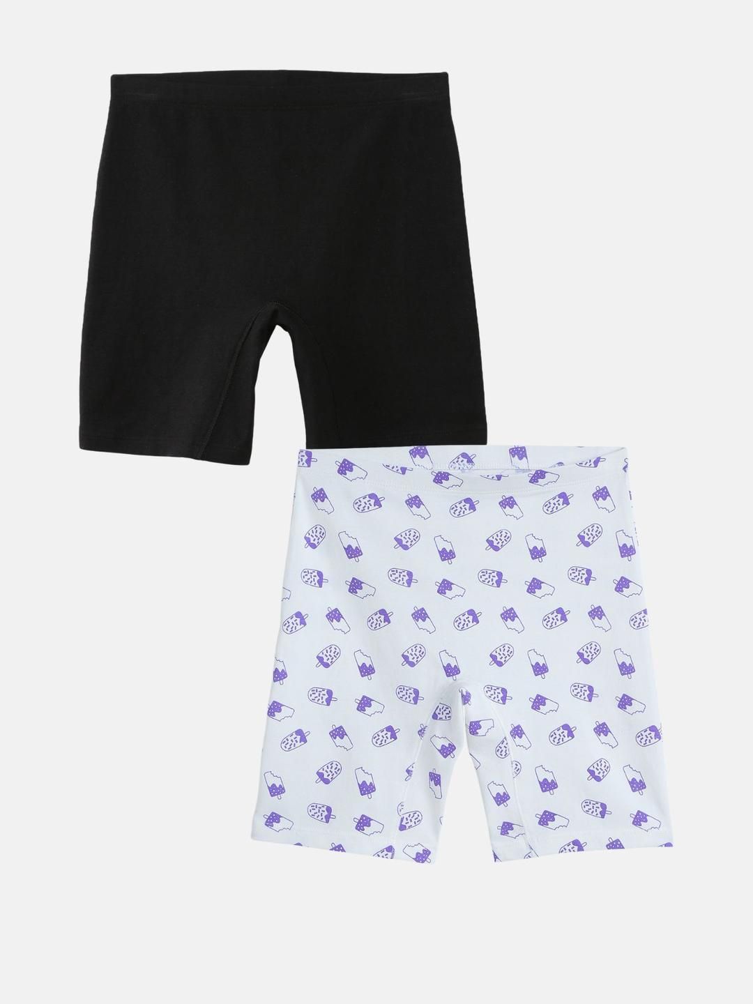 mackly Girls Pack Of 2 Graphic Printed Chino Shorts-picture-30