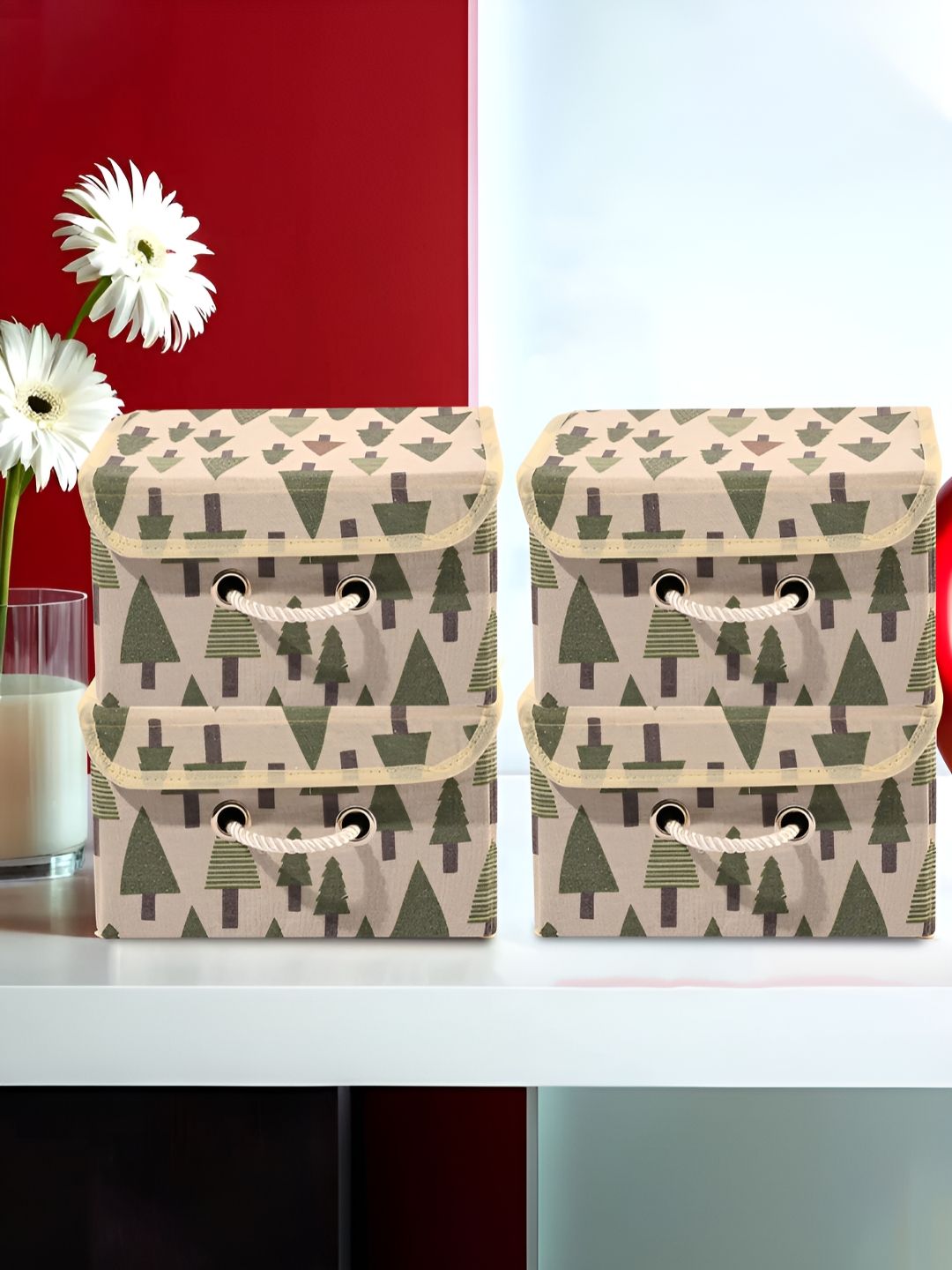 Myntra Elegant Homes Cream-Coloured Set of 4 Regular Multi-Utility Organisers-picture-15