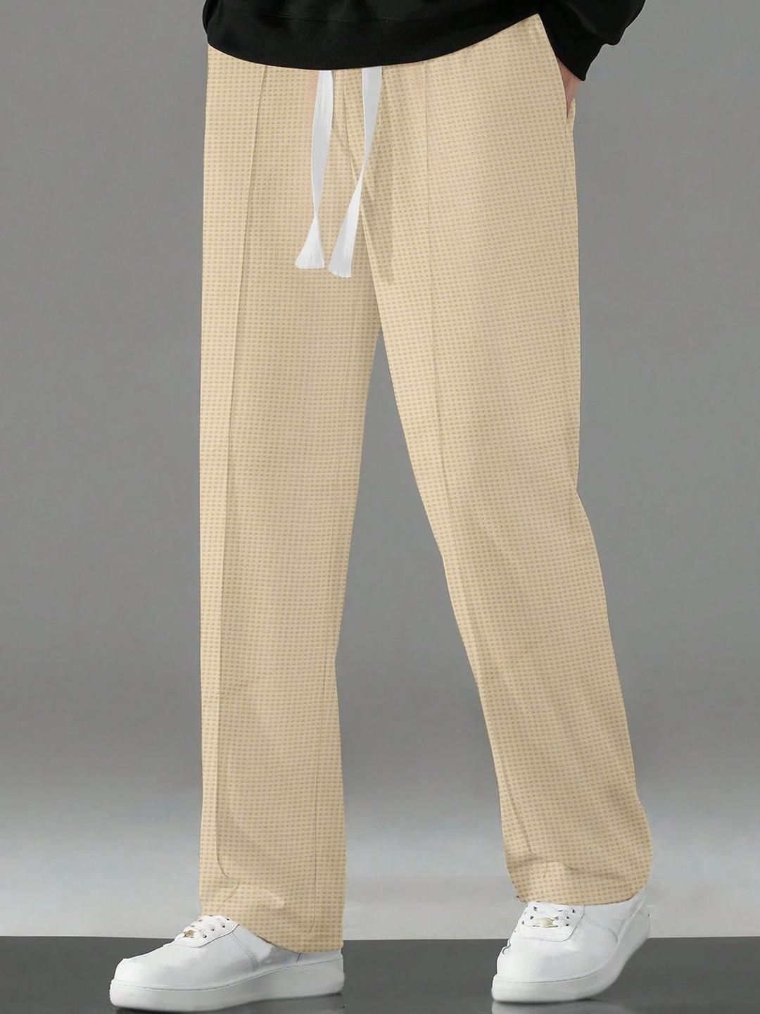 HAPPY KHAJANA Men Striped Mid Rise Loose Fit Pleated Trousers-picture-34