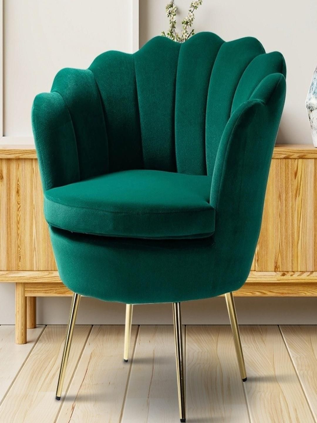 DOE BUCK Green Solid Melta Accent Chair