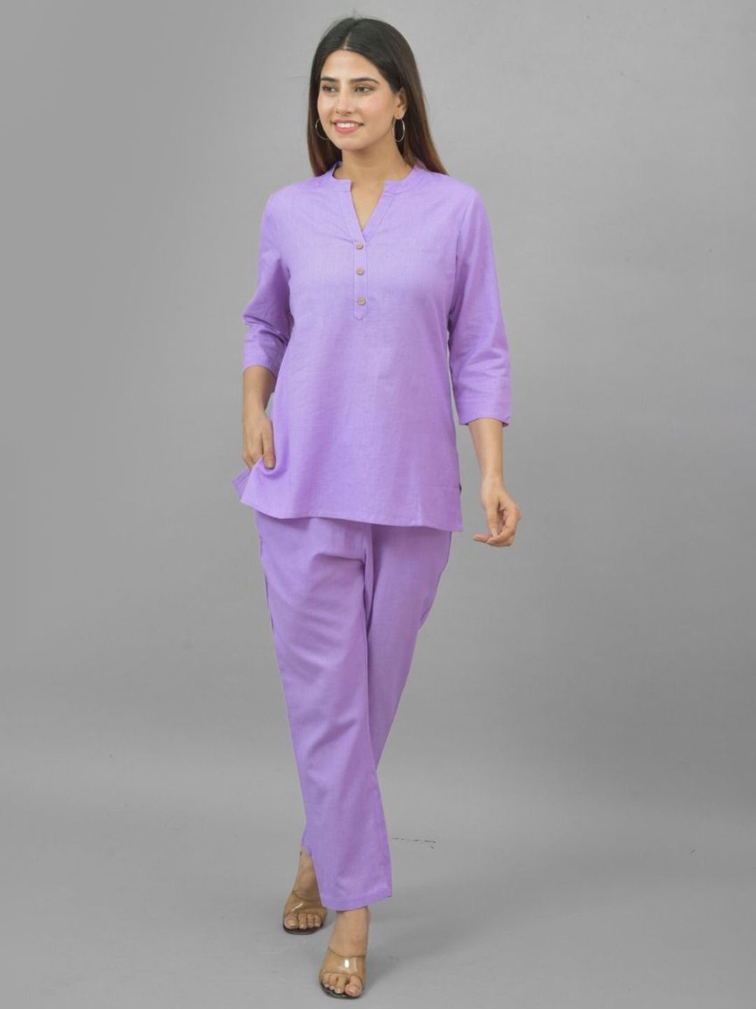 Anouk Rustic Mandarin Collar Pure Cotton Top With Trouser-picture-19