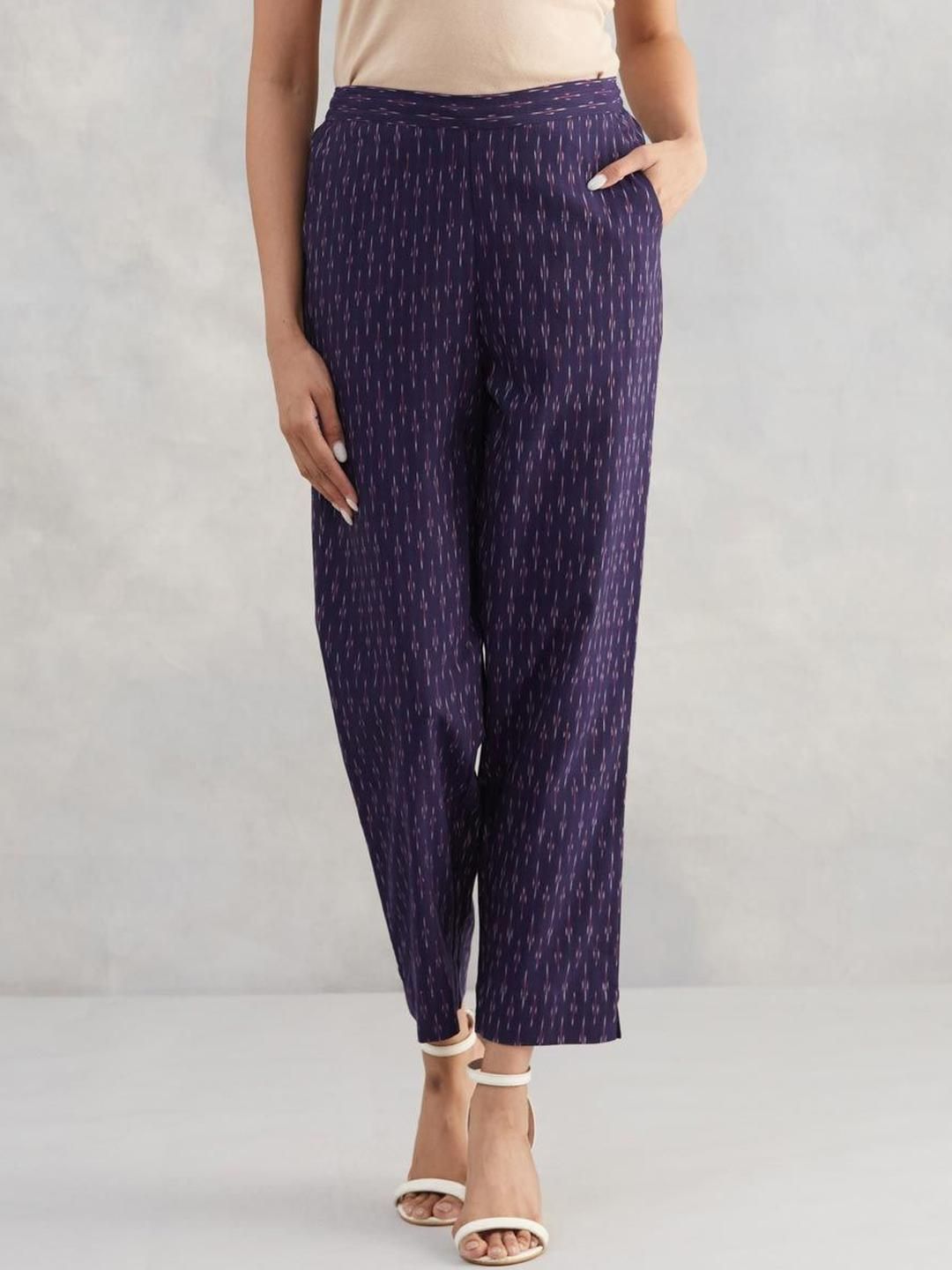 Fabindia Women Tapered Fit High-Rise Trousers-picture-41