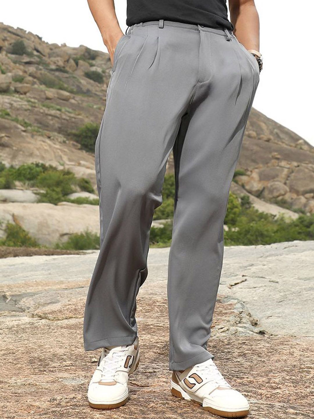 Campus Sutra Men Comfort Relaxed Fit Mid-Rise Trousers-picture-42