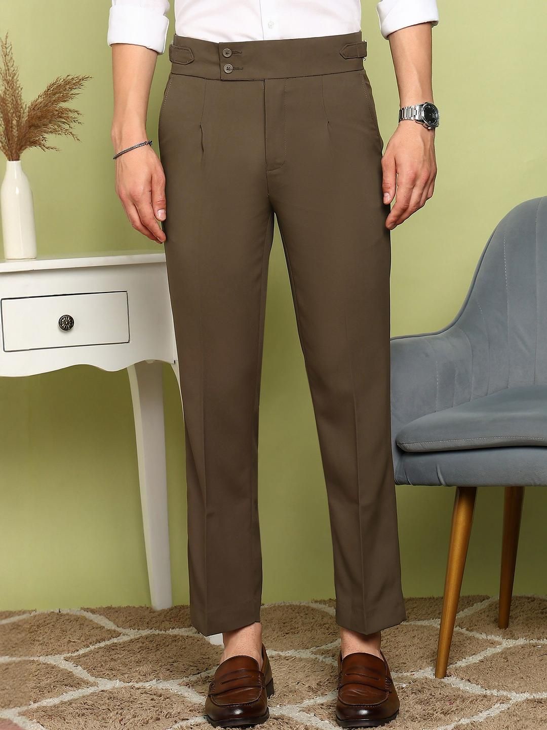 encore by INVICTUS Men Regular Fit Mid-Rise Formal Trousers-picture-23