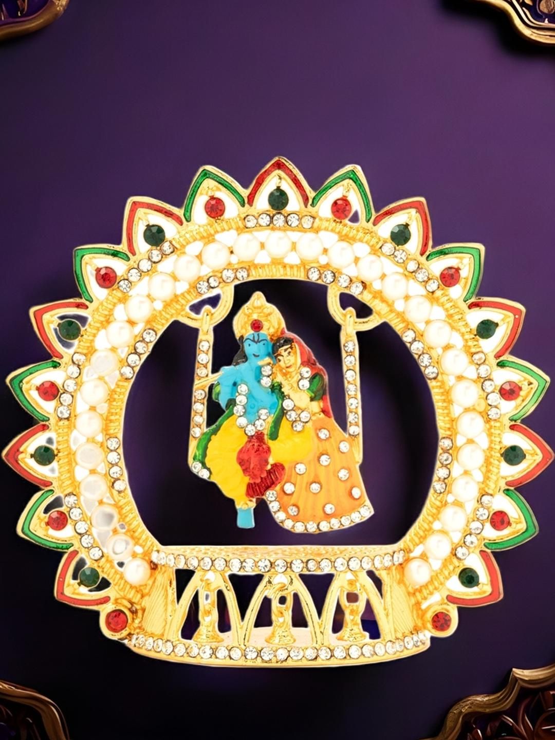 Kulin Multicoloured Radha Krishna Jhula Idol Showpiece-picture-40