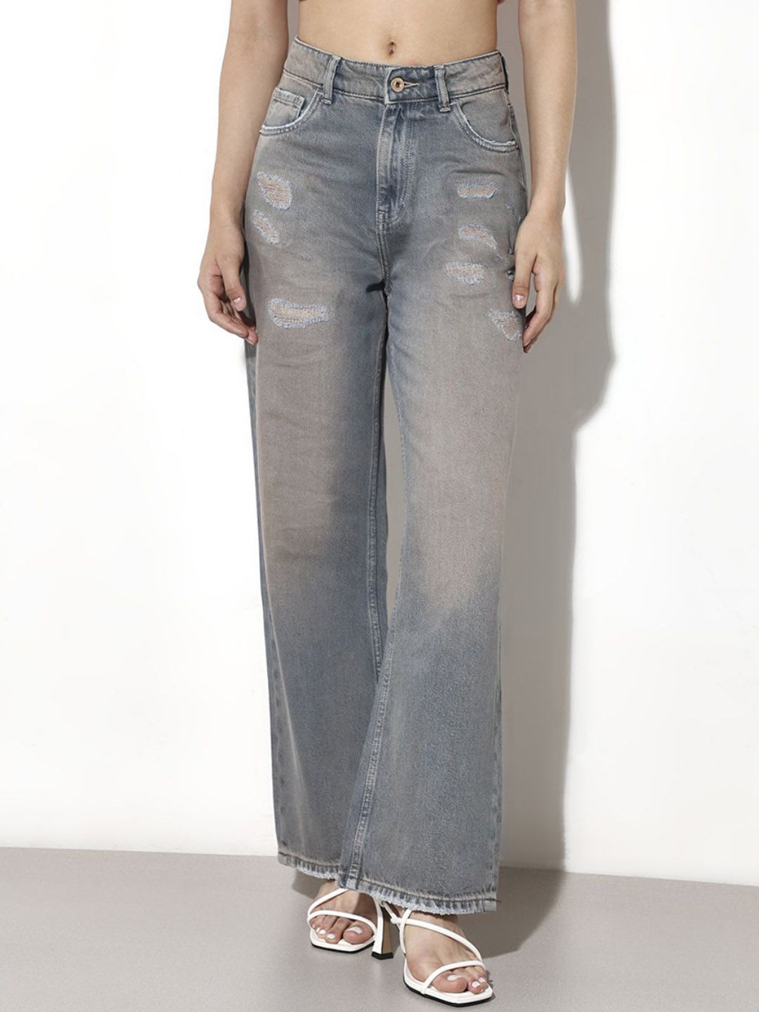 ONLY Women Straight Fit Cotton Mid-Rise Heavy Fade Jeans-picture-38