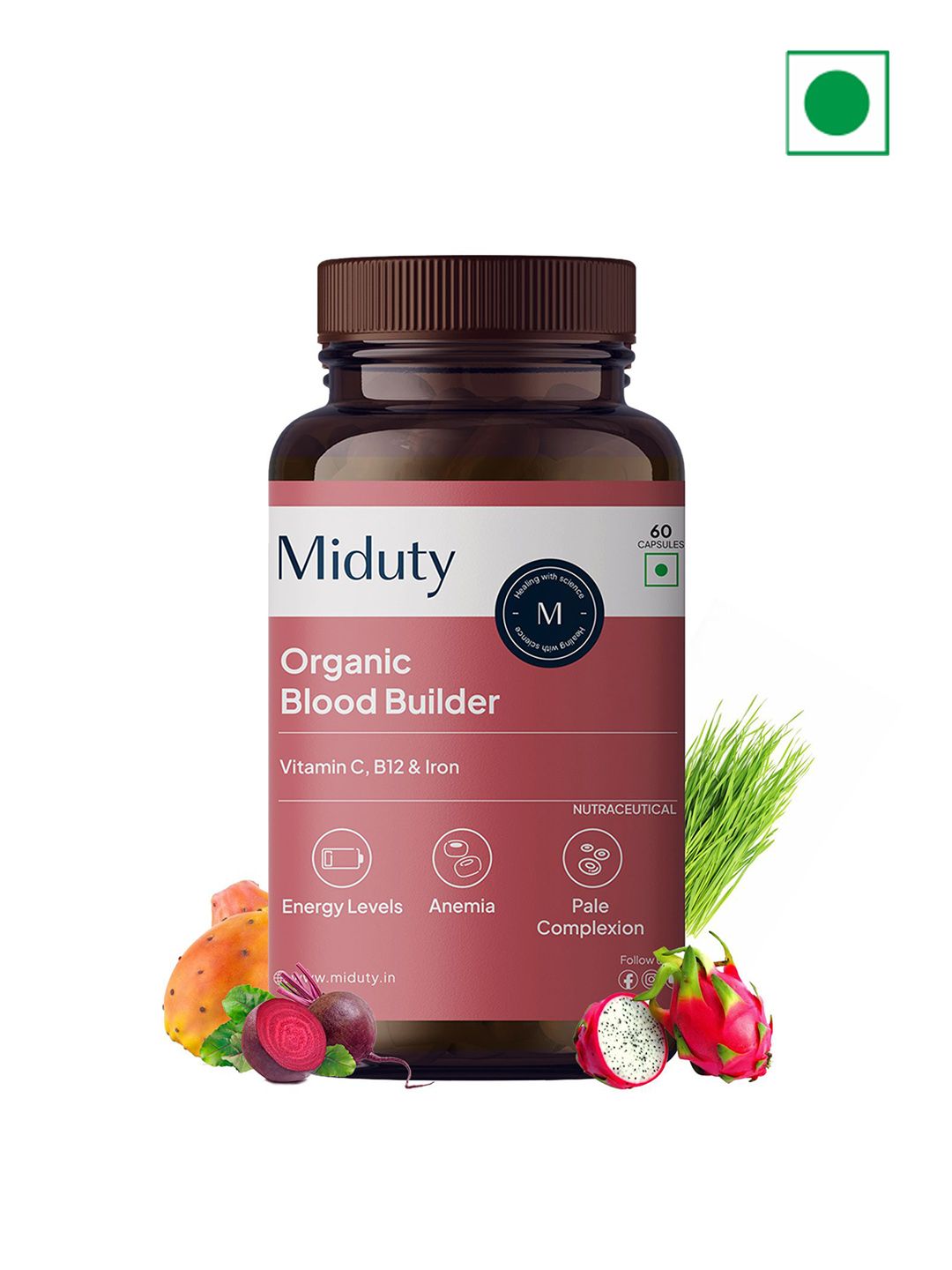 MIDUTY Organic Blood Builder - 60 Capsules-image-5
