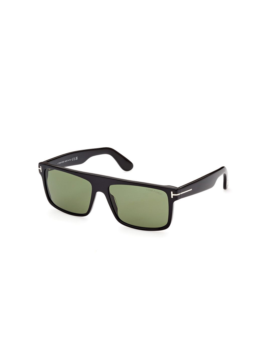Tom Ford Men Green Lens & Black Square Sunglasses with UV Protected Lens-image-16