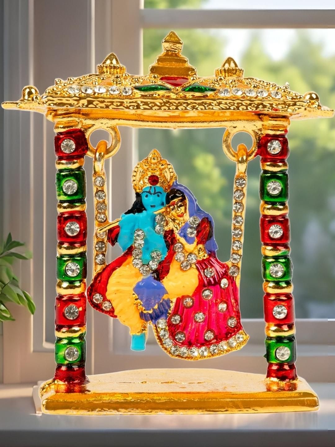 Kulin Multicoloured Radha Krishna Jhula Idol Showpiece-picture-22