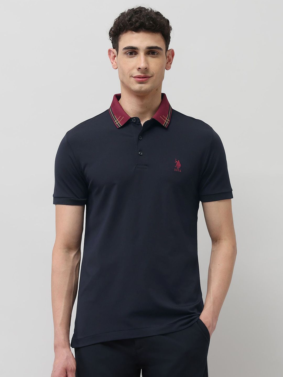U.S. Polo Assn. Men Polo Collar Regular Fit Solid T-shirt-picture-14