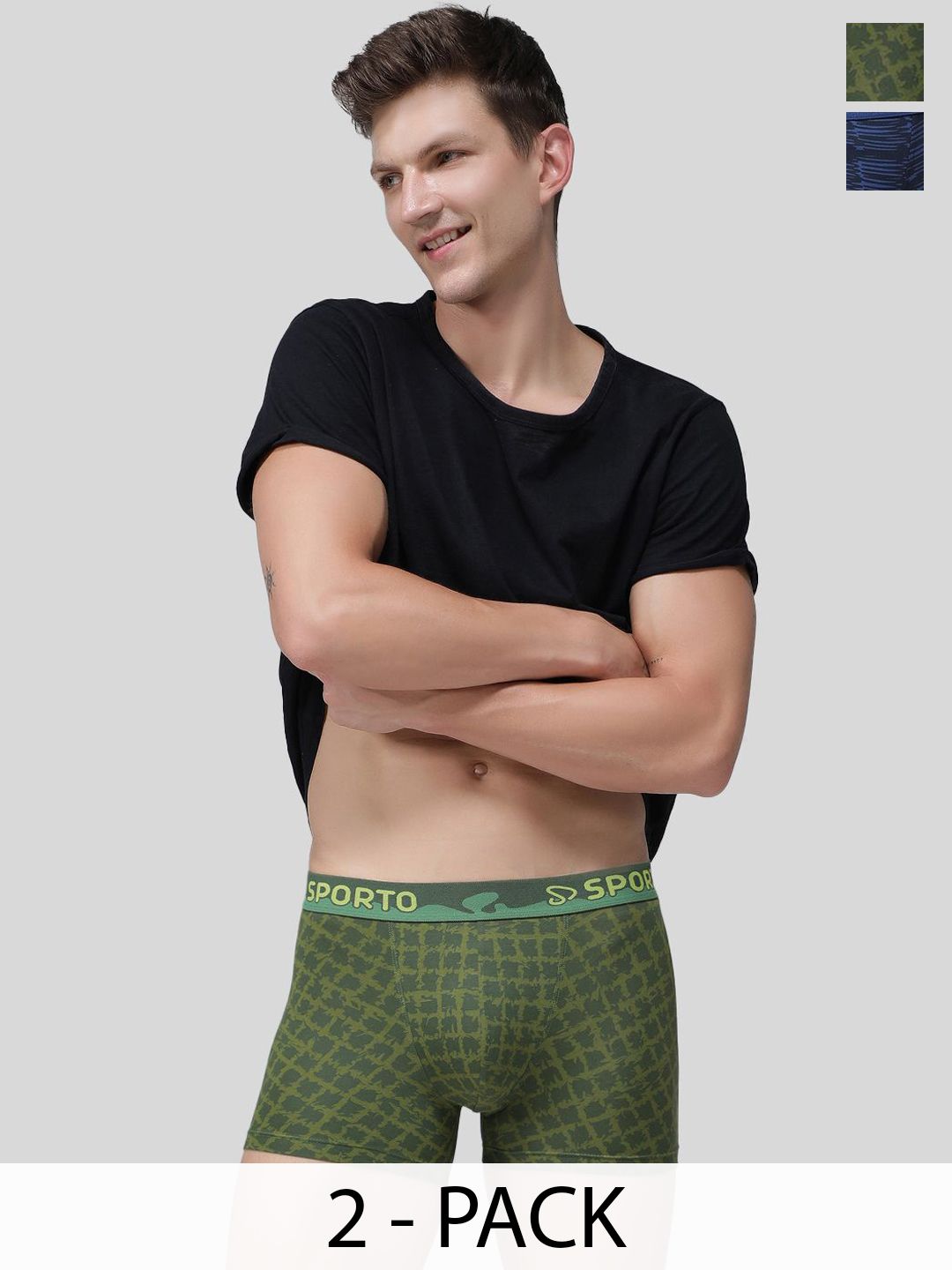 MACHO Sporto Pack Of 2 Assorted Breathable Short Trunks ASI090BTRNK-ASST-S-2PC-picture-12