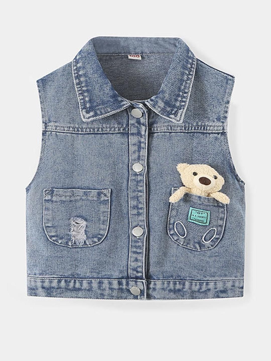 LULU & SKY Unisex Spread Collar Graphic Denim Jacket-picture-39