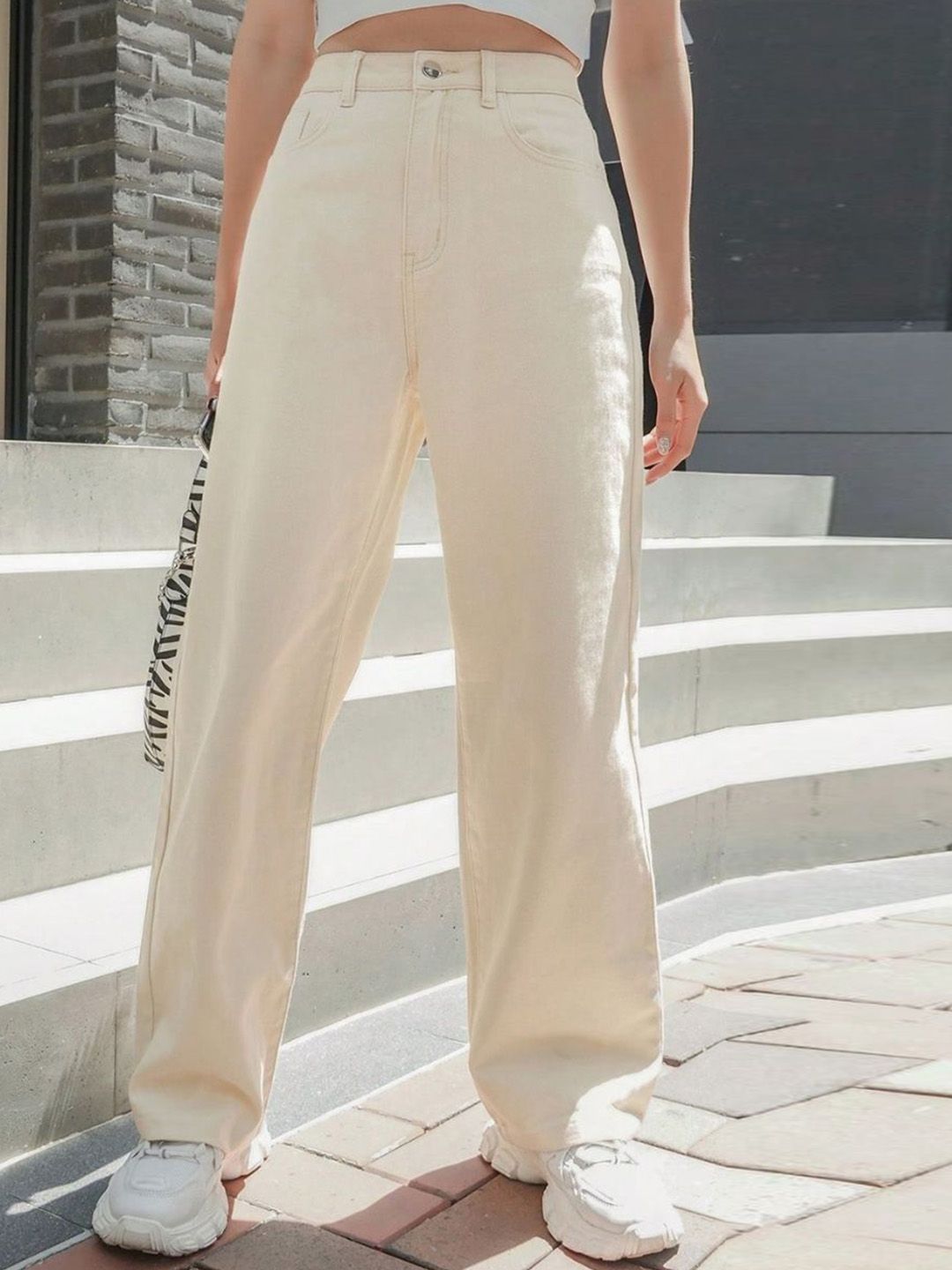 NU CLOTHS Women Comfort Wide Leg High-Rise Jeans-picture-14