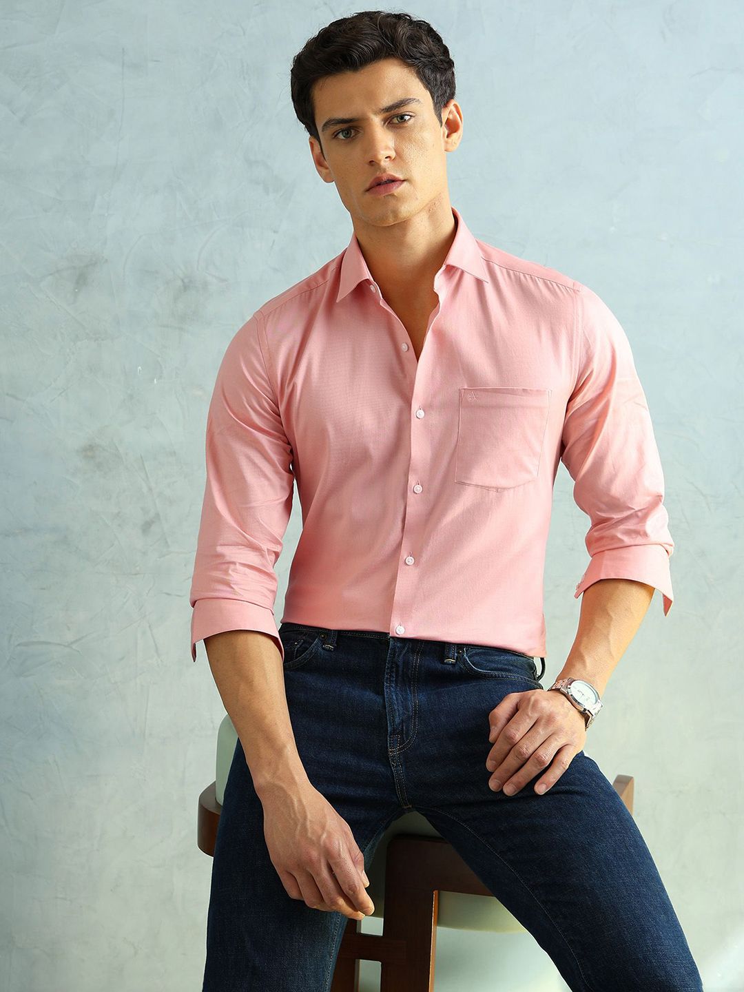 Arrow Spread Collar Slim Fit Casual Pure Cotton Shirt-picture-15