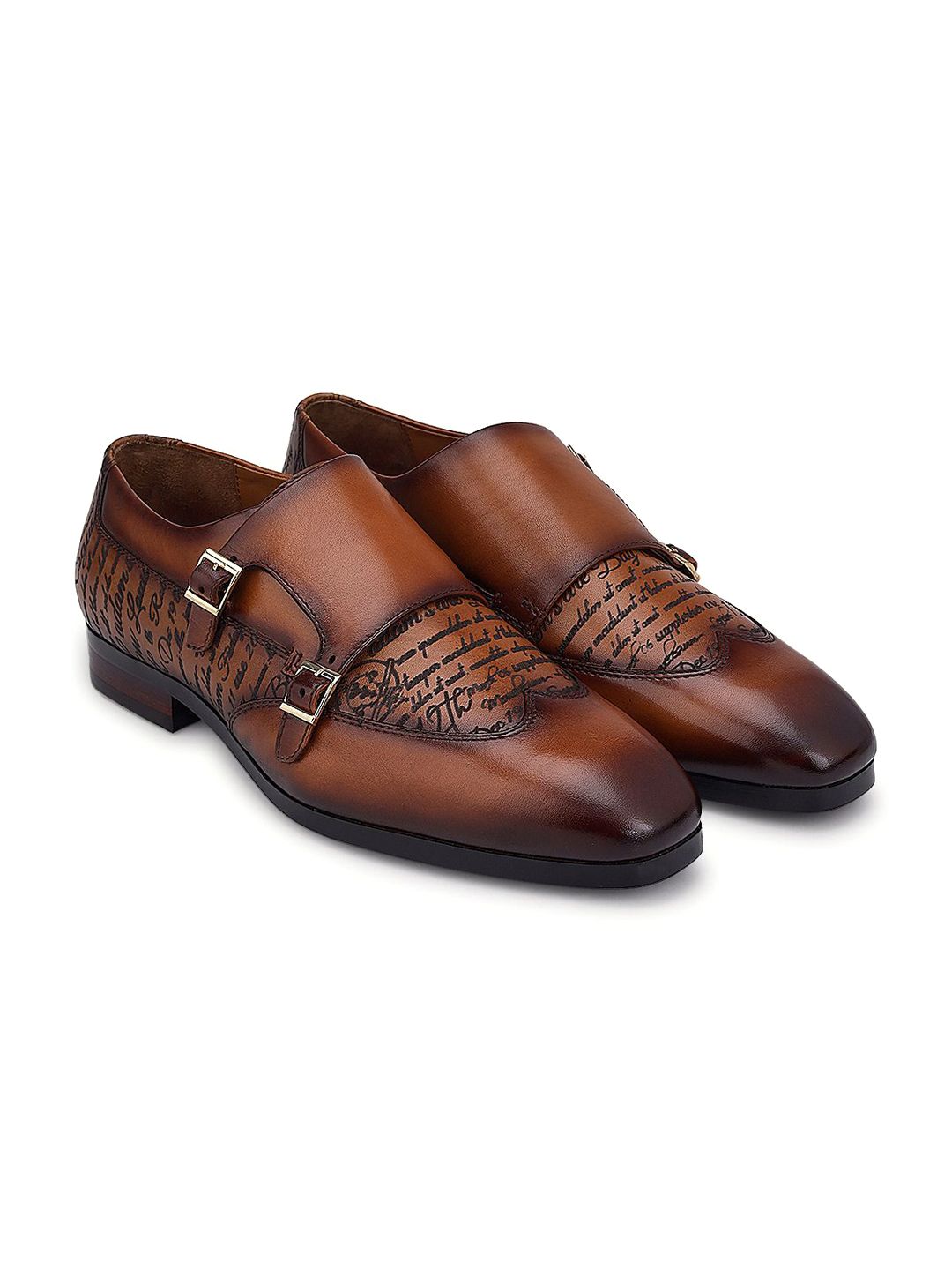 ROSSO BRUNELLO Men Leather Formal Monk Shoes-picture-43