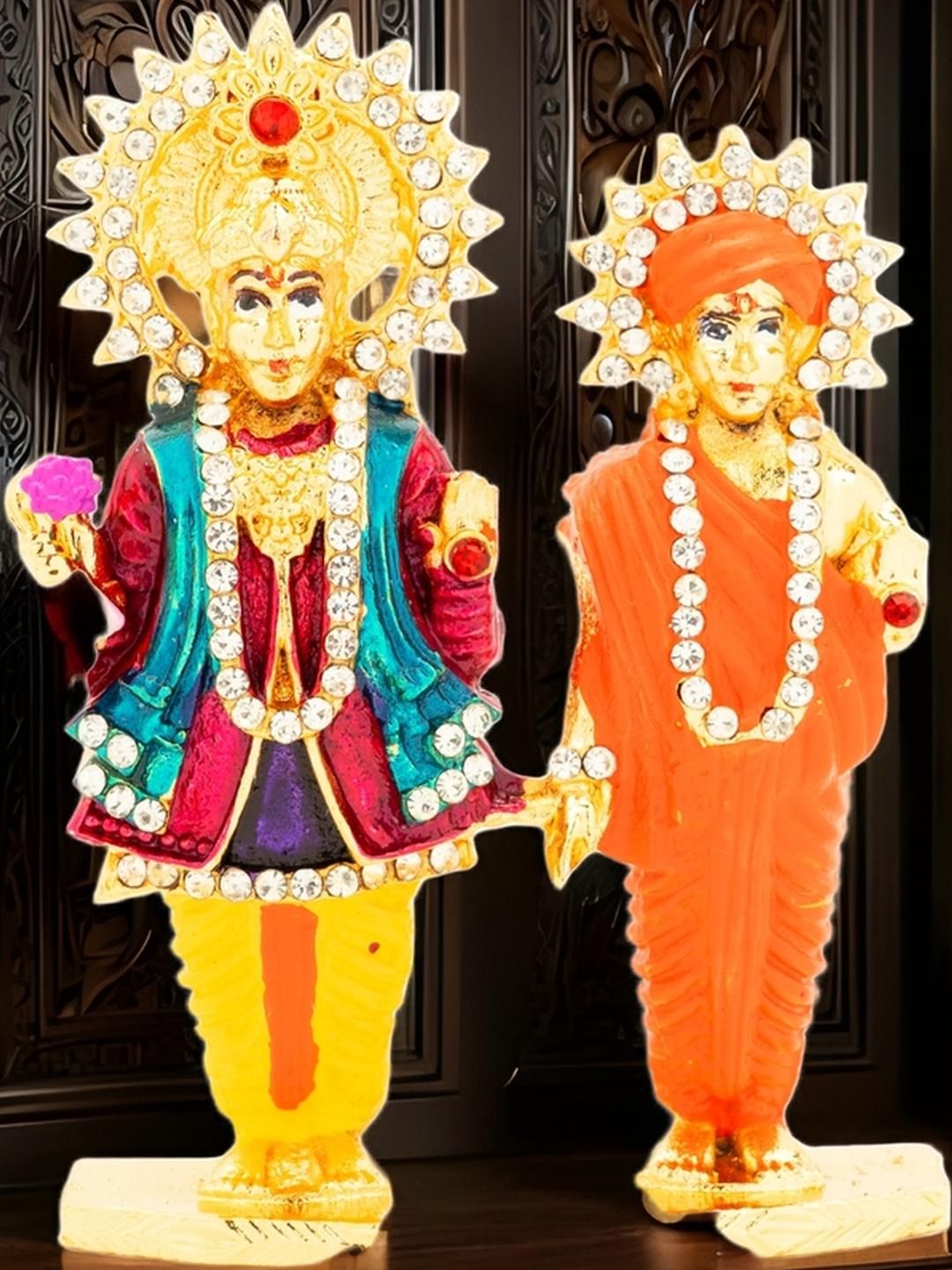 Kulin Multi Colored Gold-Plated Swami Narayan Religious Idol Showpiece-picture-38